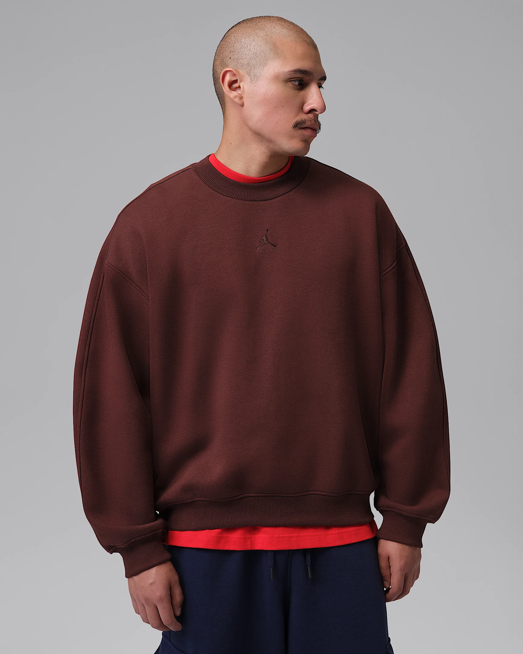 Jordan Brooklyn Men's Oversized Fleece Crew-Neck Sweatshirt - 1