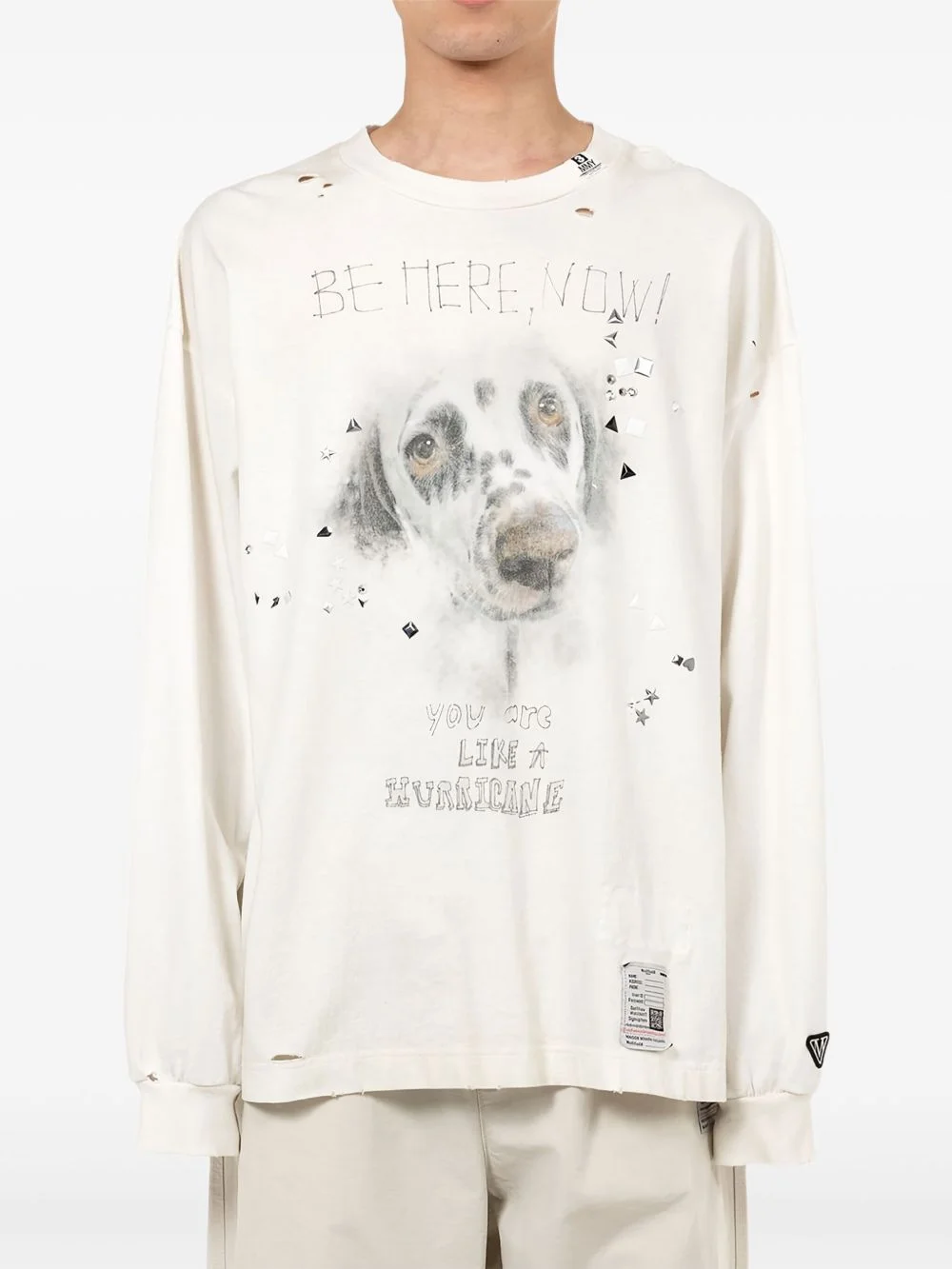 dog-print long-sleeve T-shirt - 1