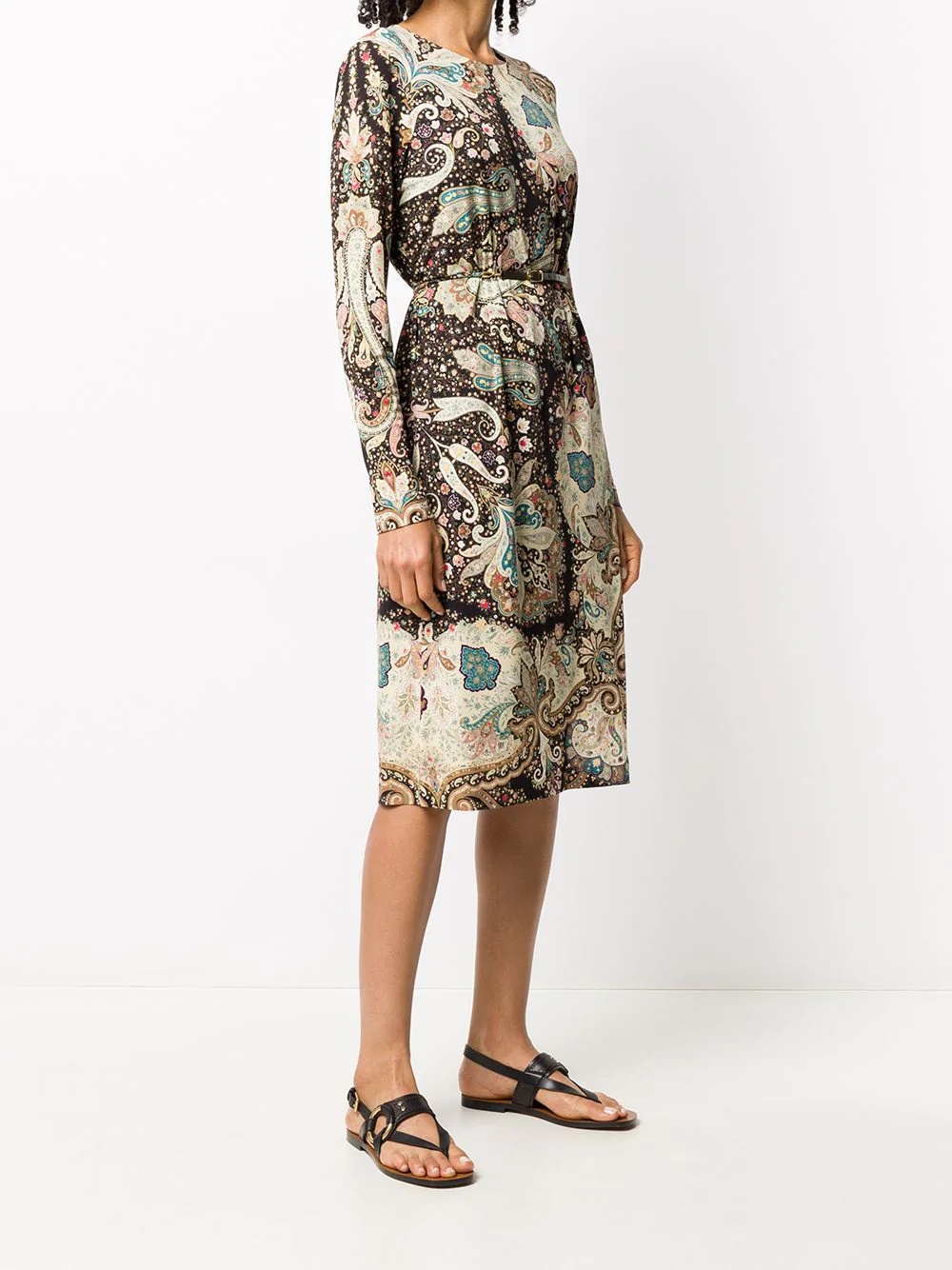 paisley-print long sleeve dress - 3