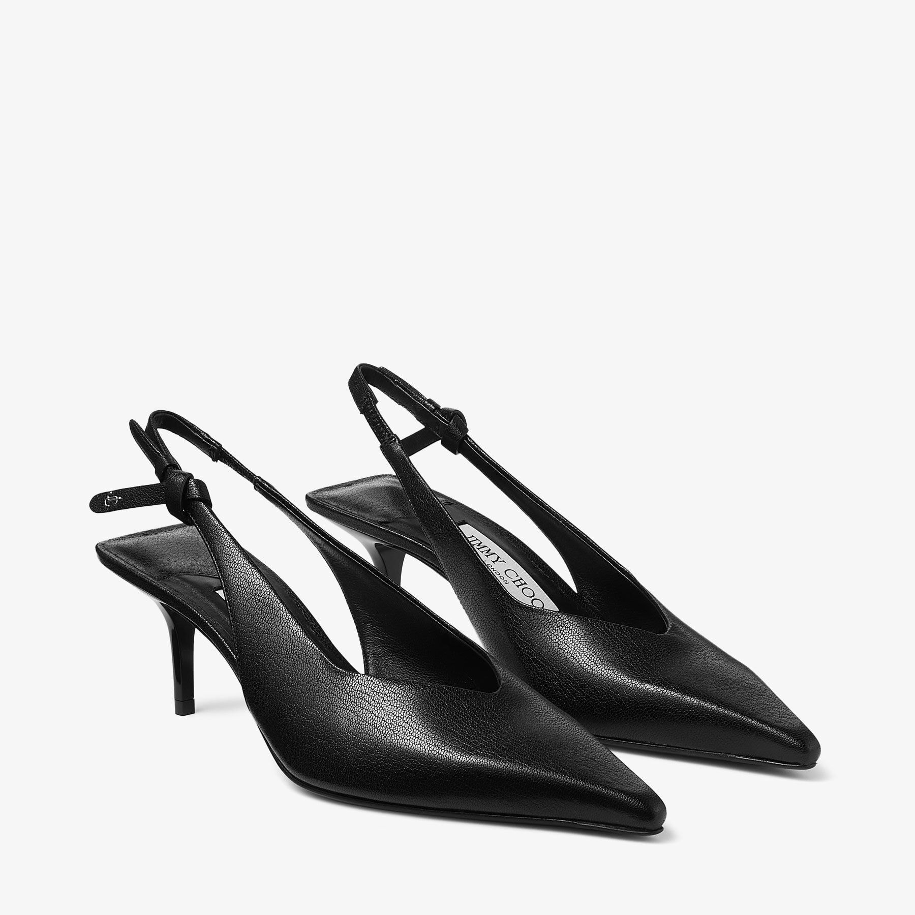 Camie Sling Back 60
Black Shiny Kid Leather Slingbacks - 2