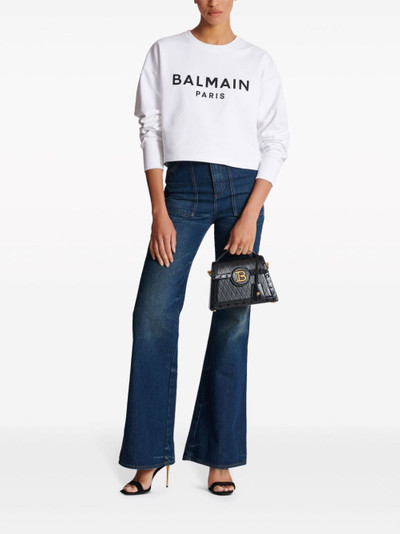 Balmain logo-print cotton sweatshirt outlook