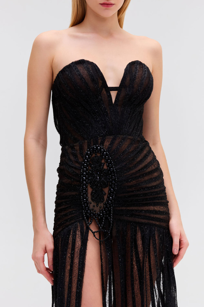 Sparkle Tulle Strapless Maxi Dress (RUNWAY) 3