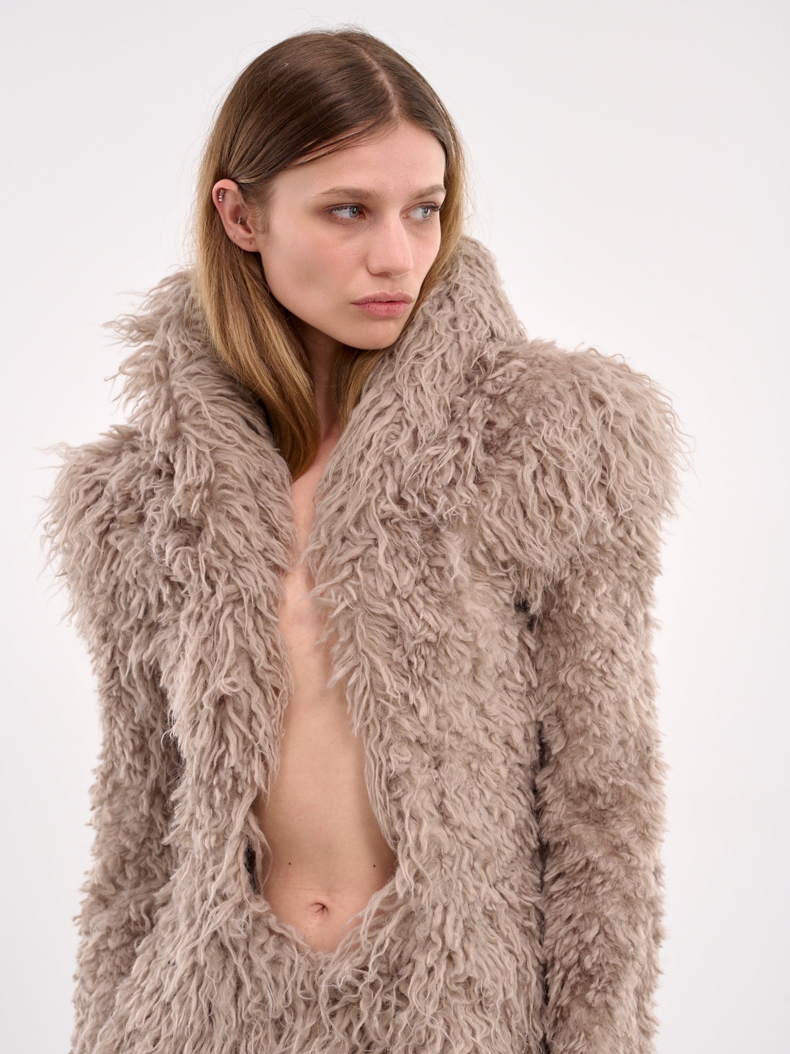 Rounden Faux Fur Gown - 4