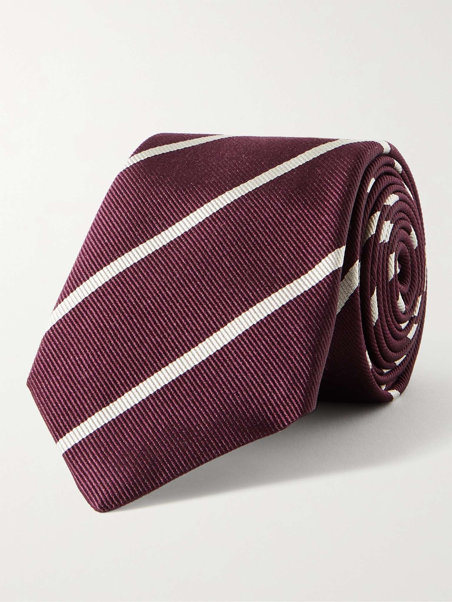 7cm Striped Silk-Jacquard Tie - 1