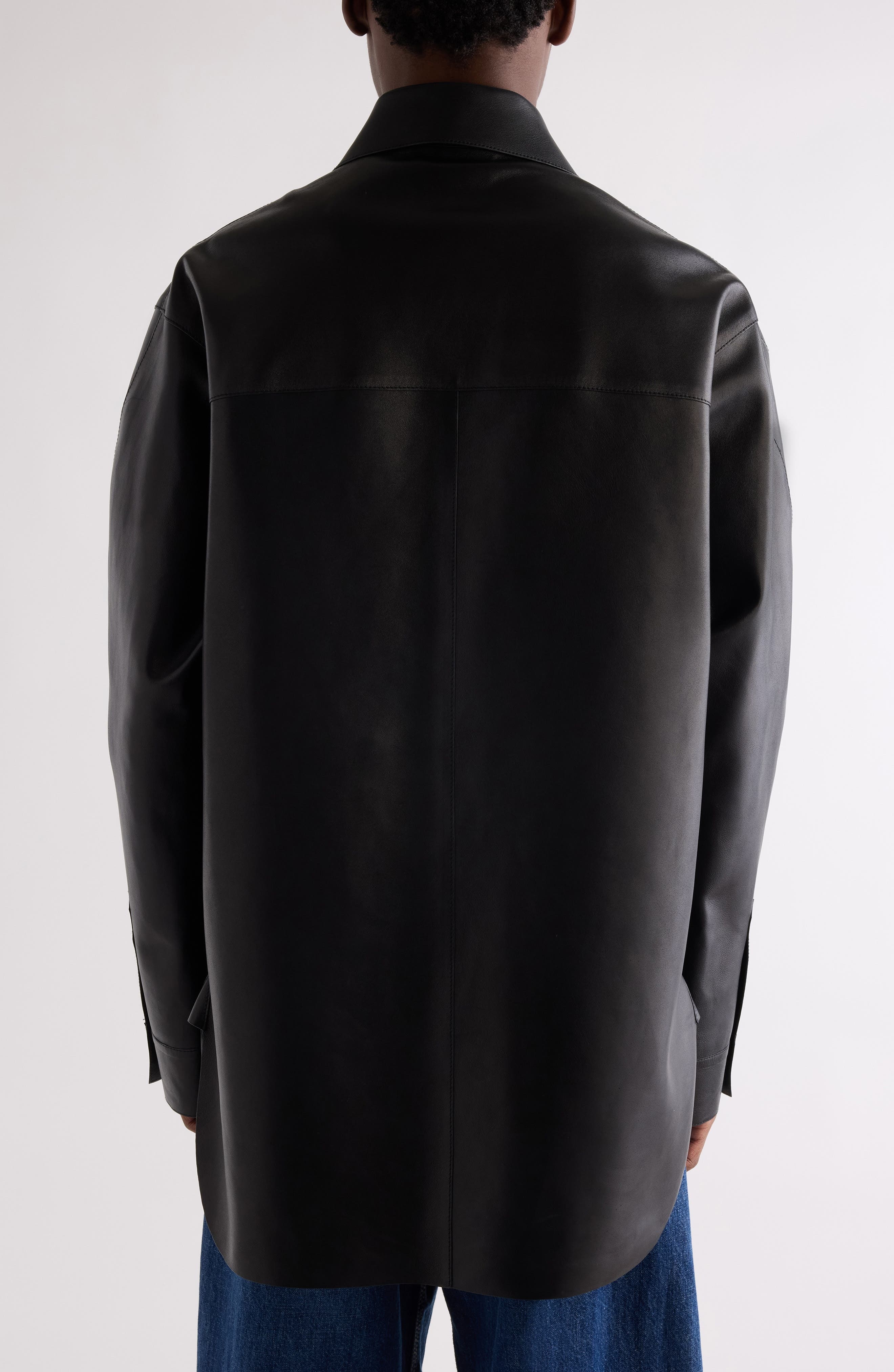 Givenchy Leather Overshirt in Black at Nordstrom - 2