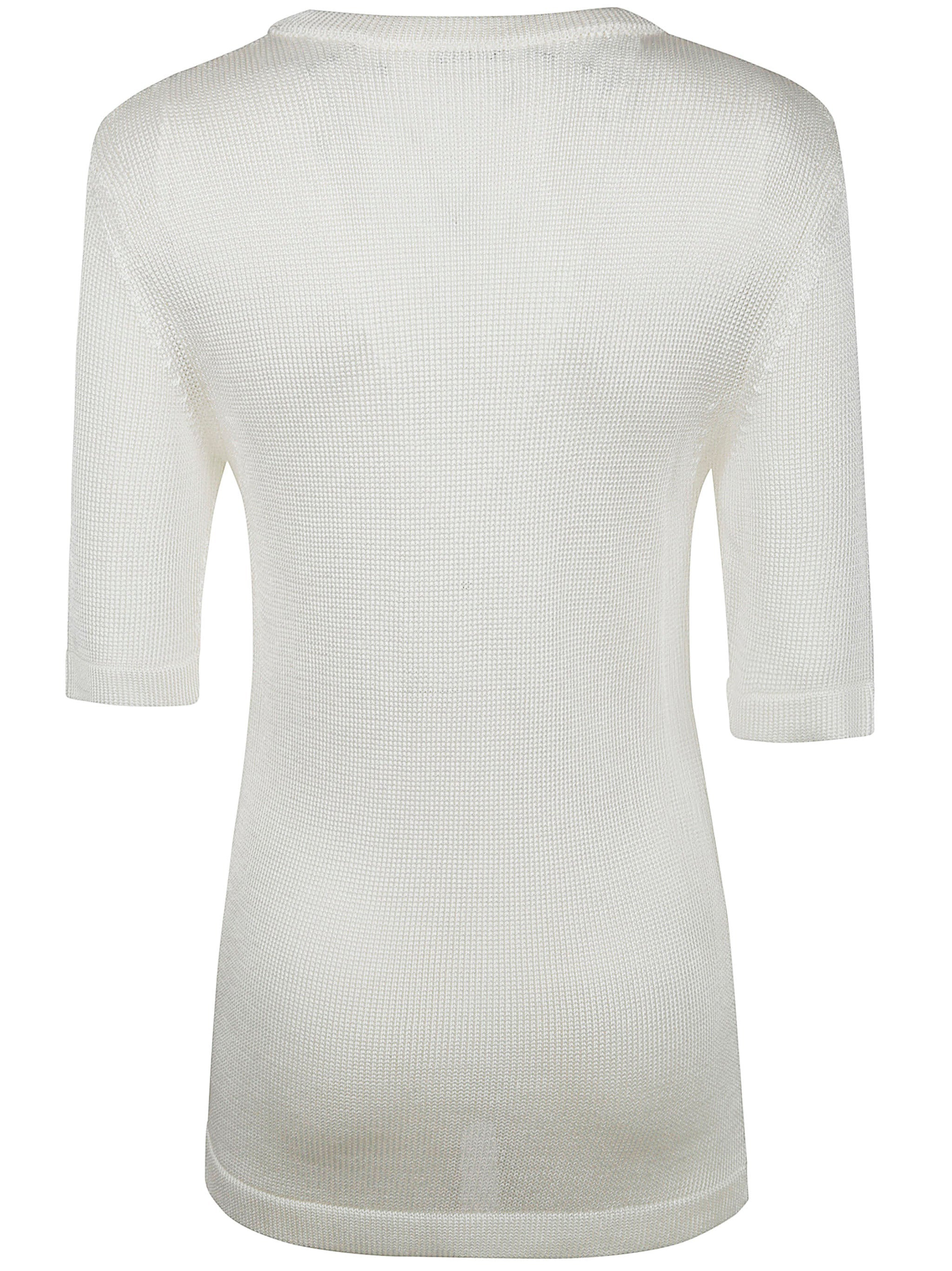 Jil Sander Women Ss Cn T-Shirt W/ Flower Crochet - 7