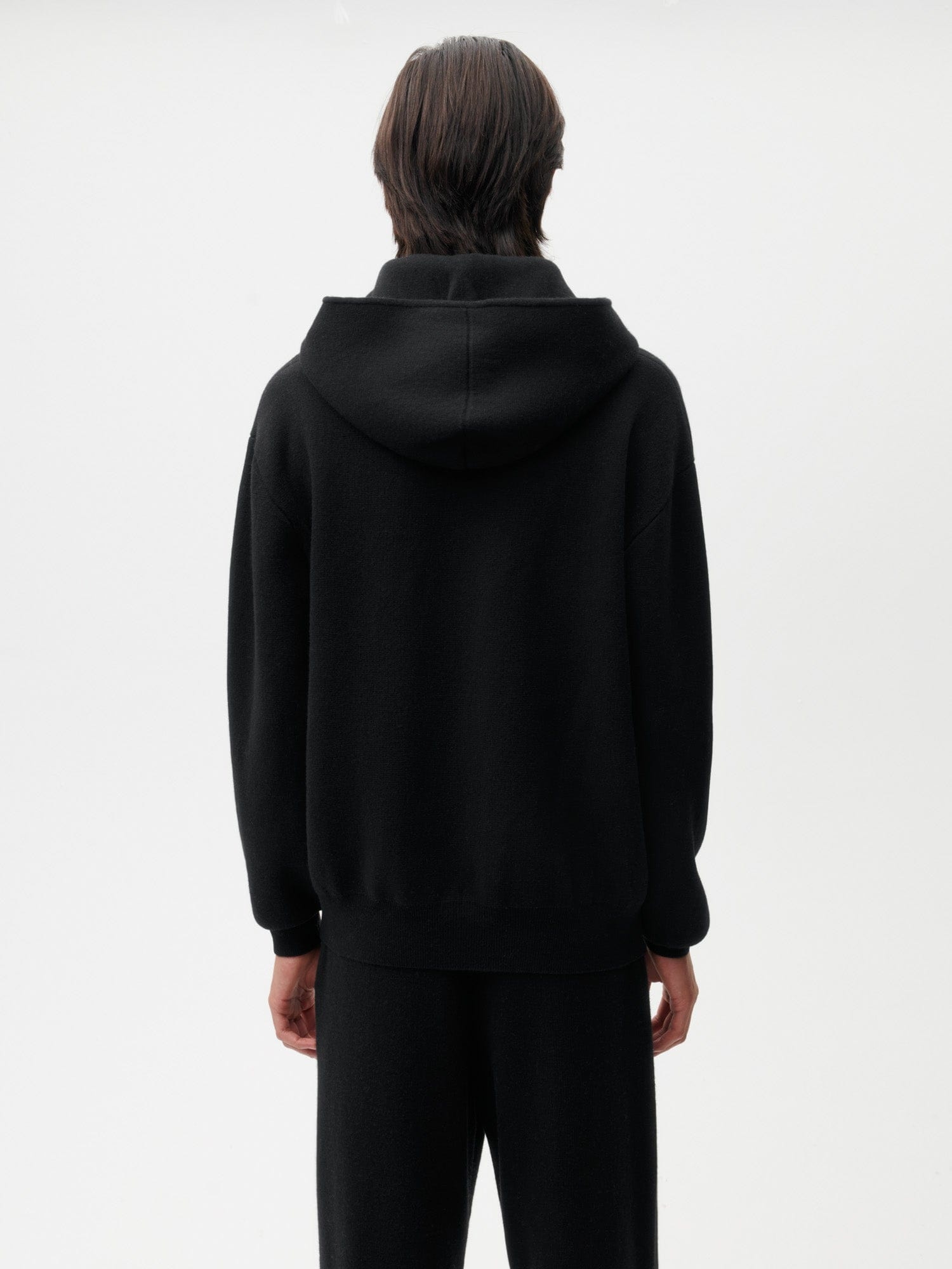 Archive Mens Recycled Cashmere Zipped Hoodie - Black - 3