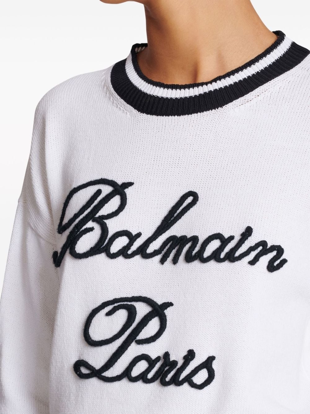 logo-embroidered crew-neck jumper - 7