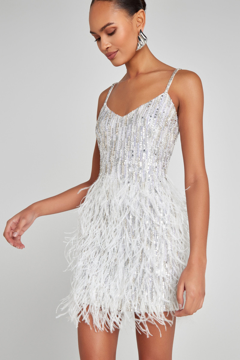 NADINE MERABI Christy Silver Dress outlook