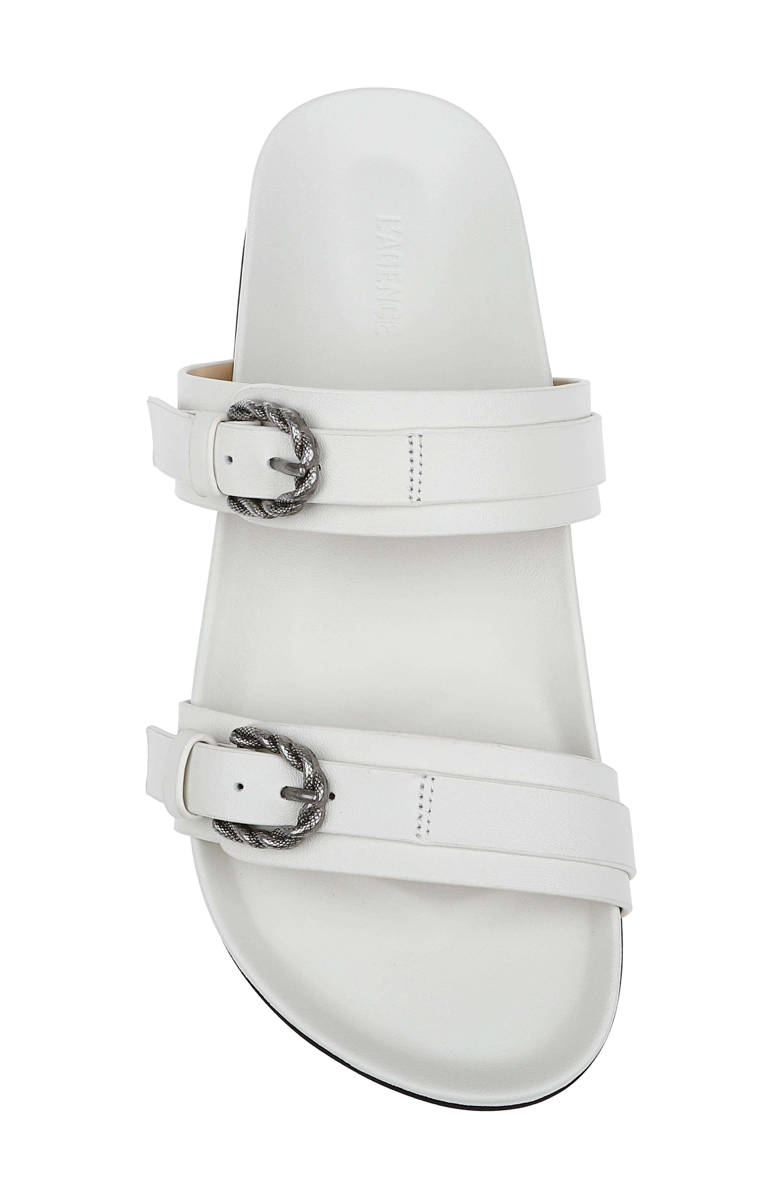 L'AGENCE Gaelle Slide Sandal in Ivory Leather at Nordstrom - 5