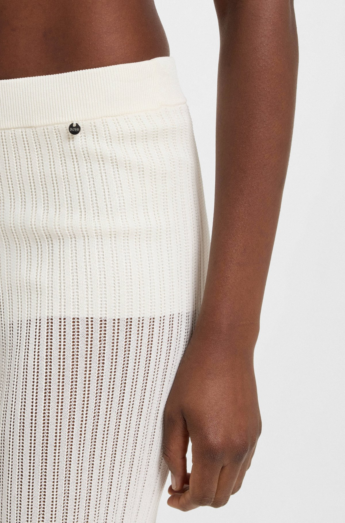 KNITTED TROUSERS IN STRETCH FABRIC WITH MIXED STRUCTURES - 5