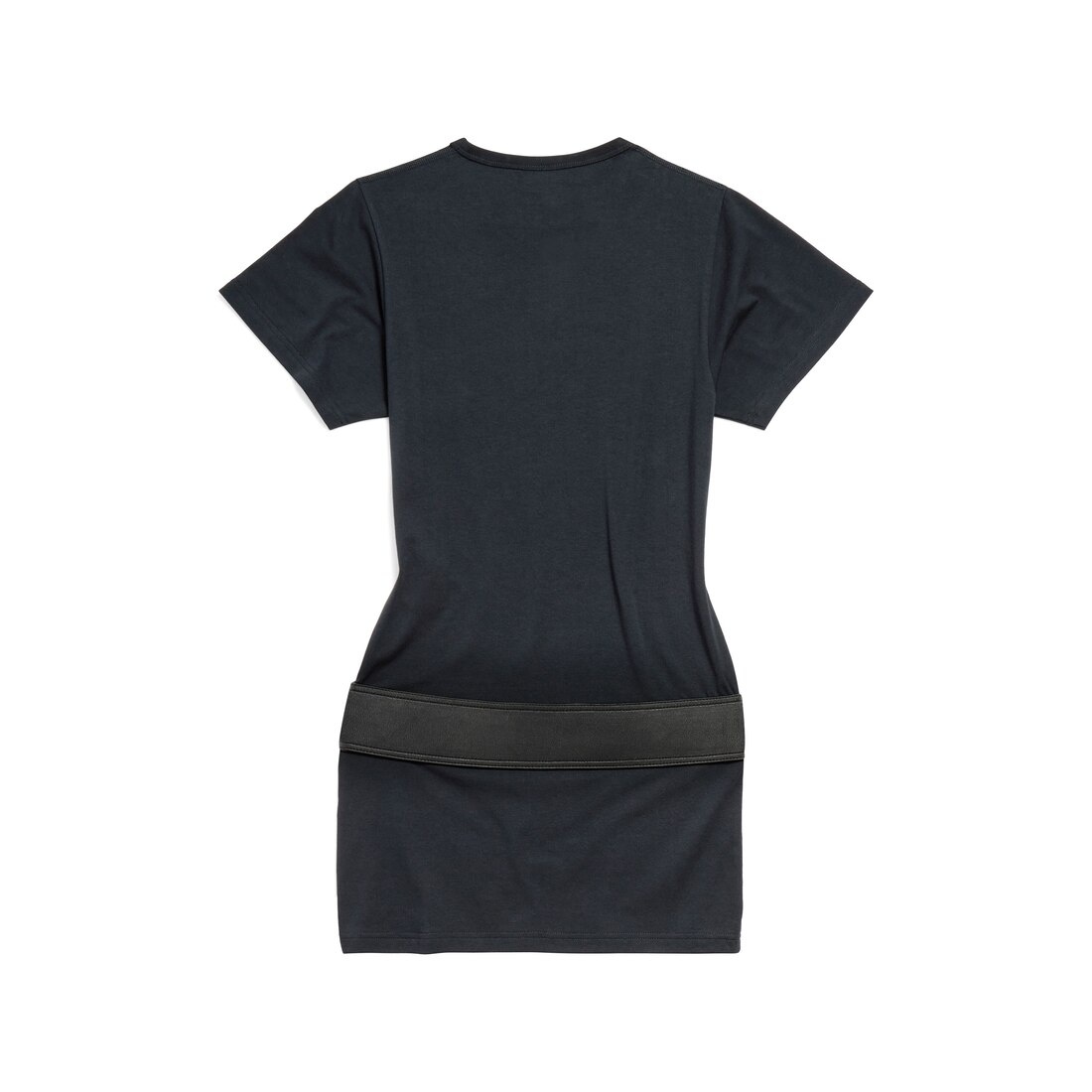 Women's Fitted T-shirt Dress in Faded Black - 6
