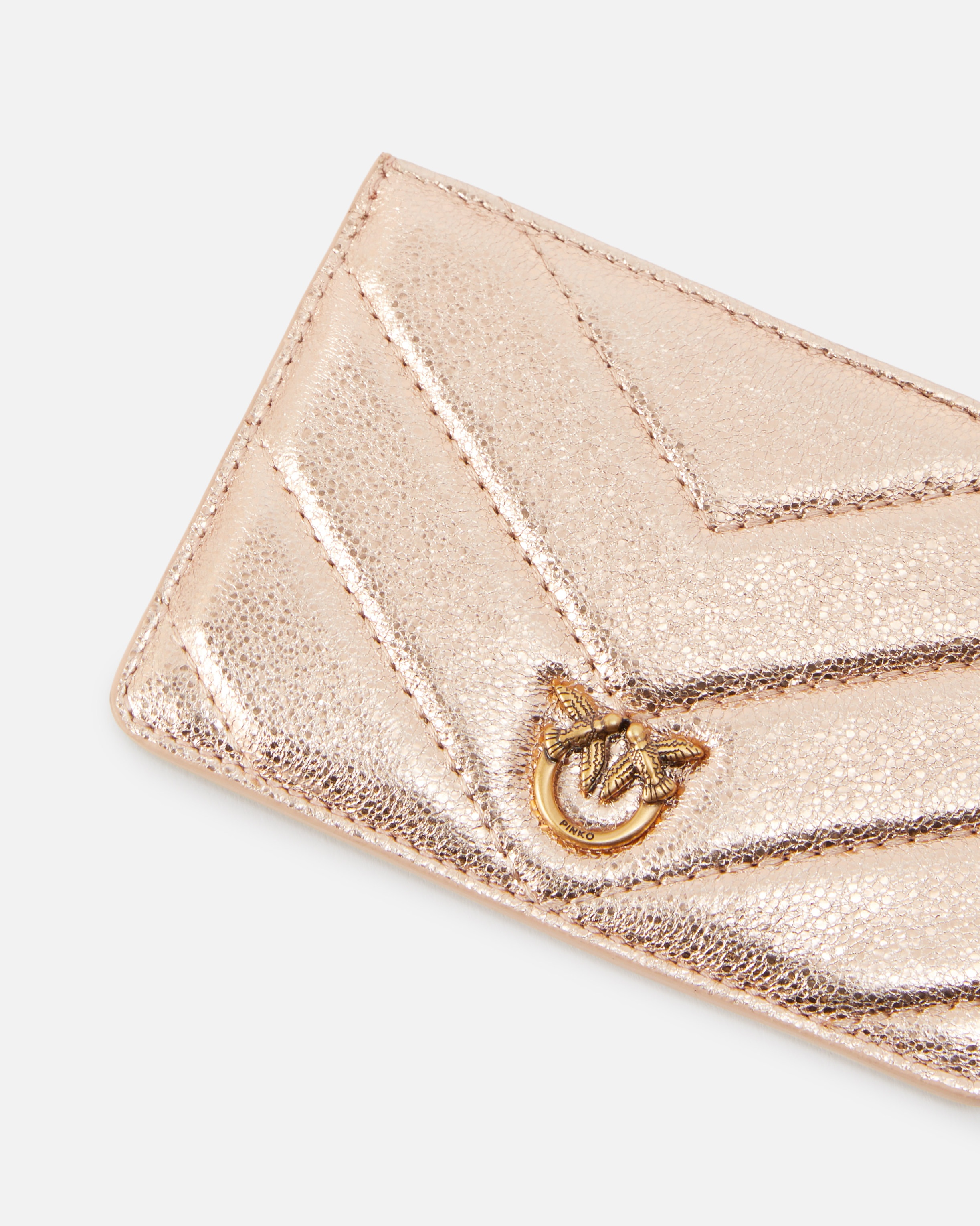 METALLIC LEATHER POUCH WITH CARD SLOTS - 4