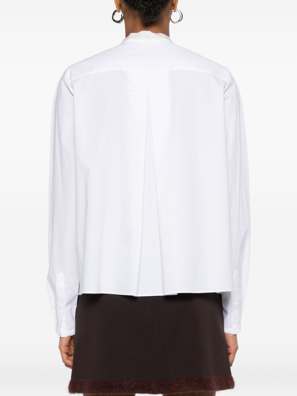 draped-bow ruffled blouse - 4