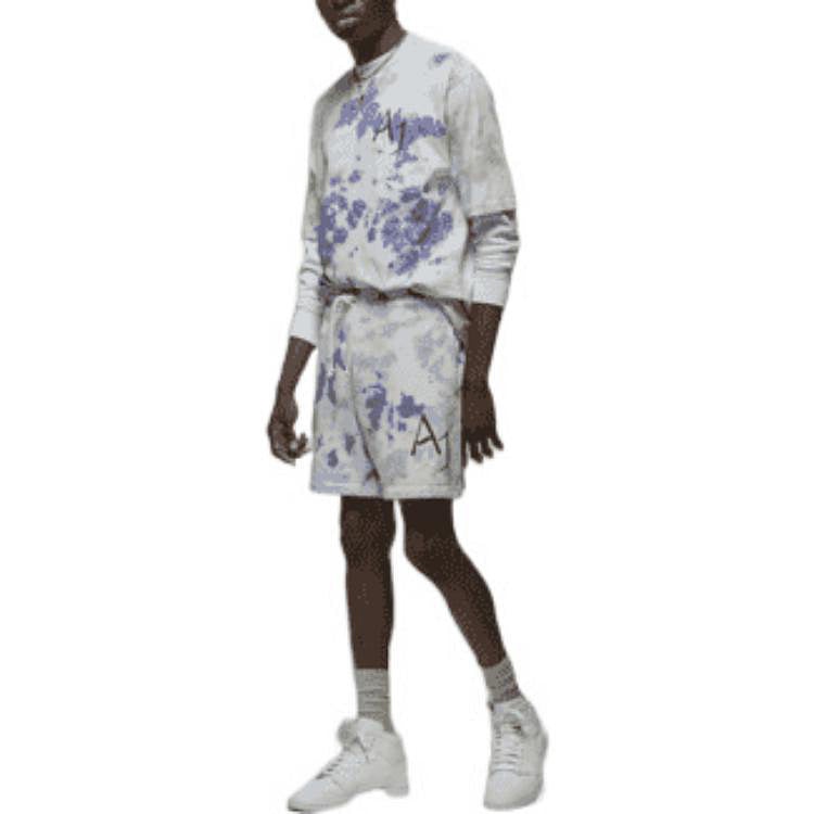 Air Jordan Sport DNA Splash Ink Printing Casual Sports Shorts Blue DM1873-366 - 3