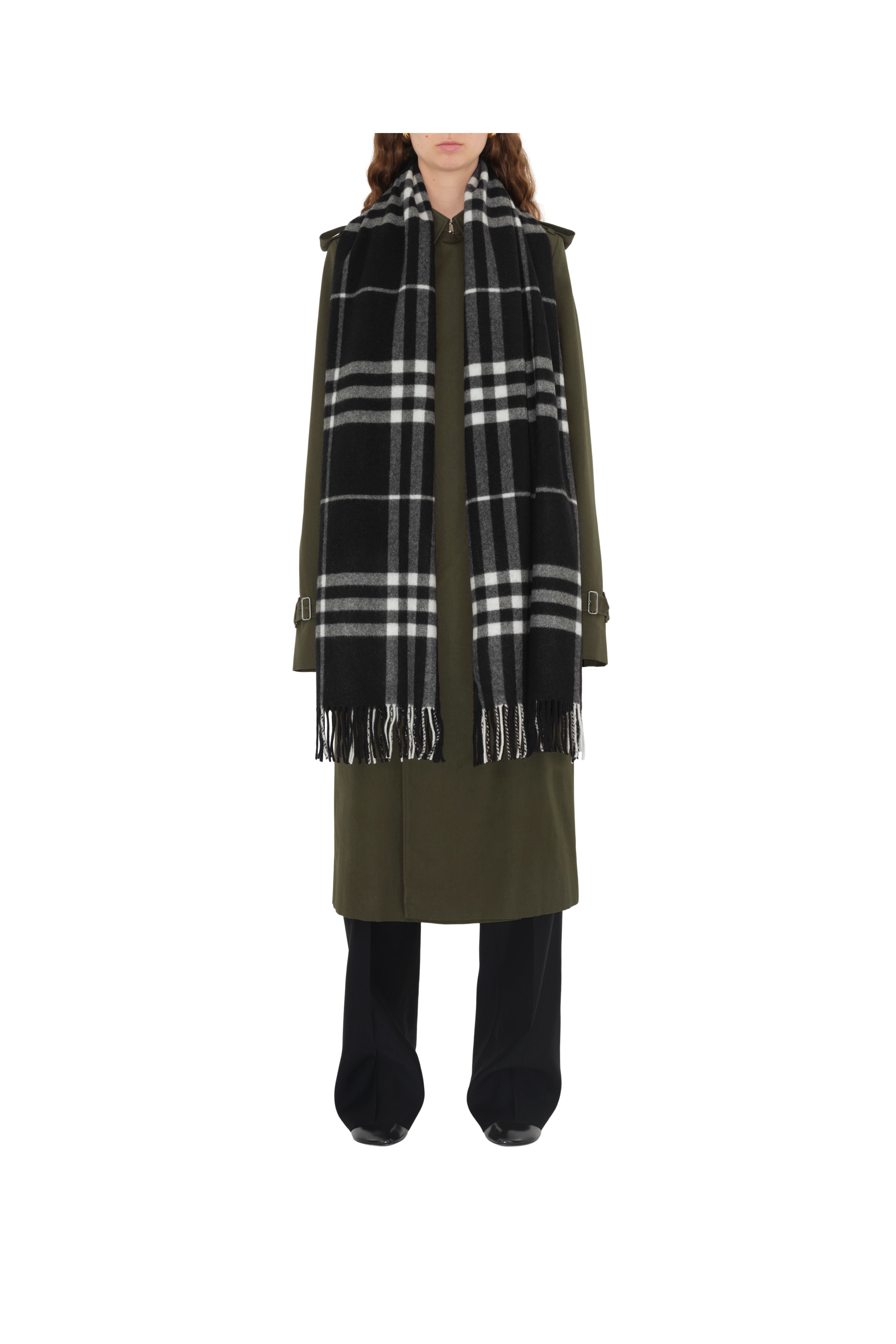 burberry Wide Check Cashmere Scarf in Black/calico at Nordstrom - 2