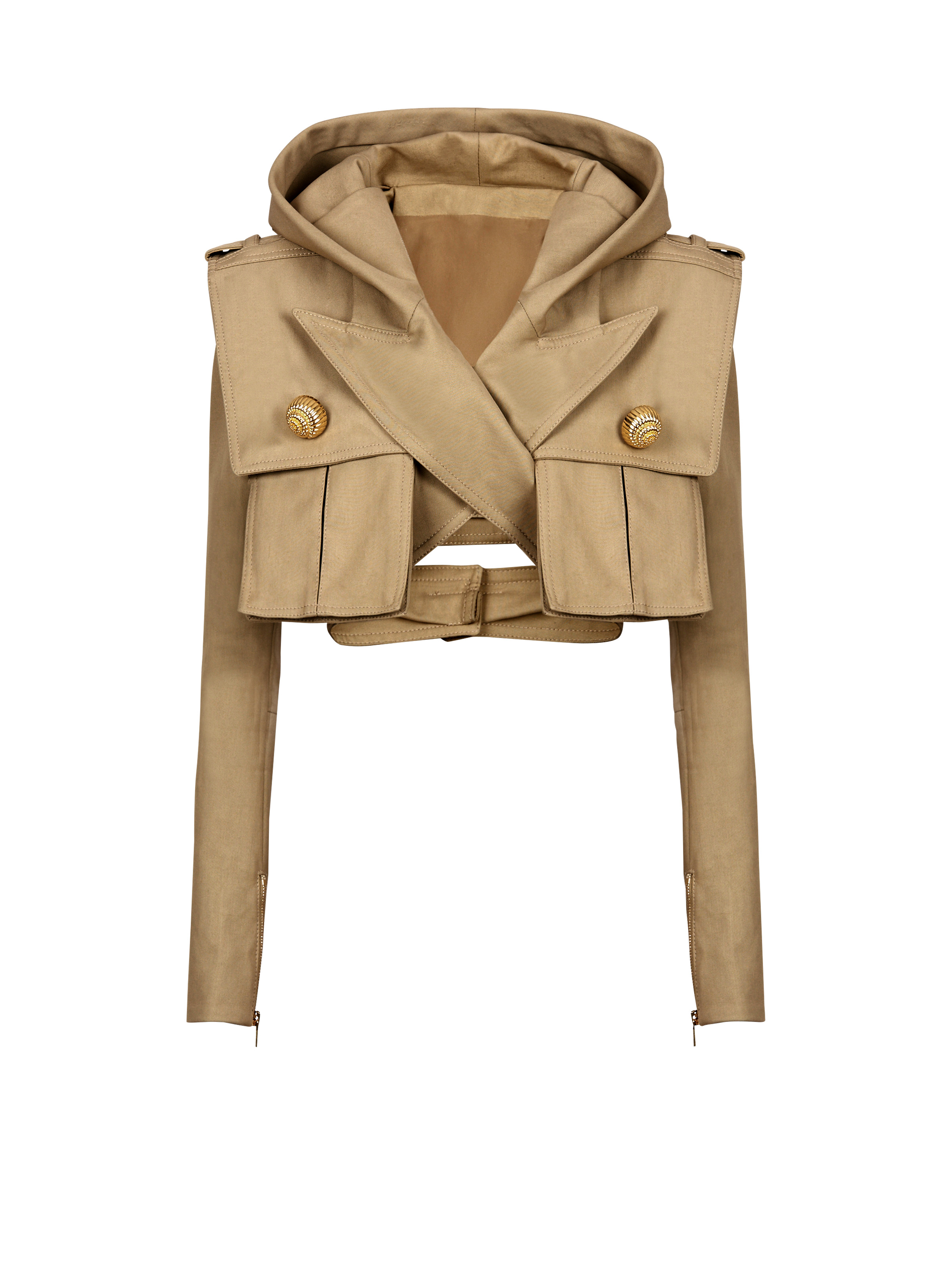 Cotton cropped hooded jacket - 1