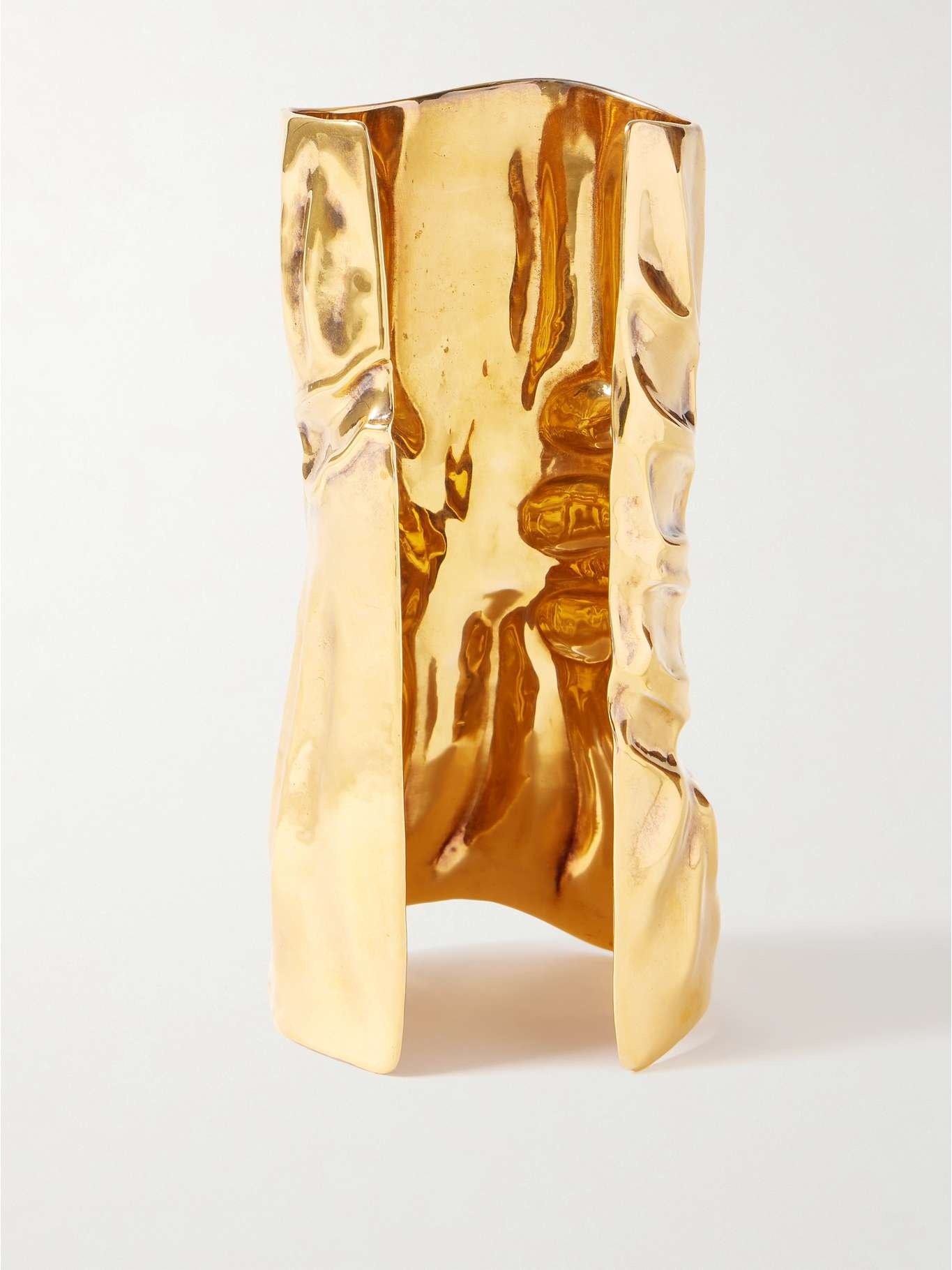 Textured gold-plated cuff Gold - 3