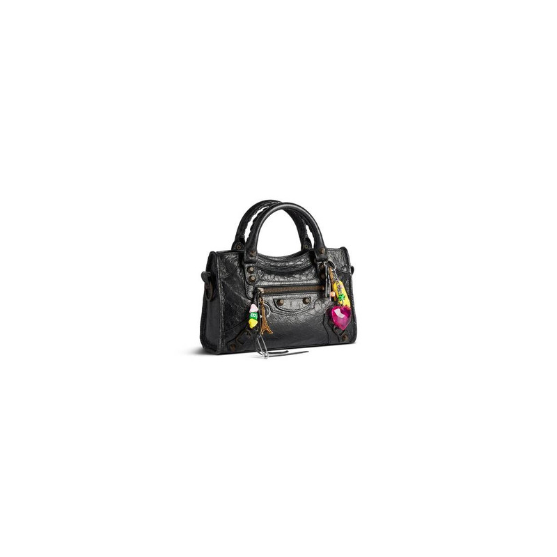 BALENCIAGA Women's Le City Mini Bag With Charms in Black outlook