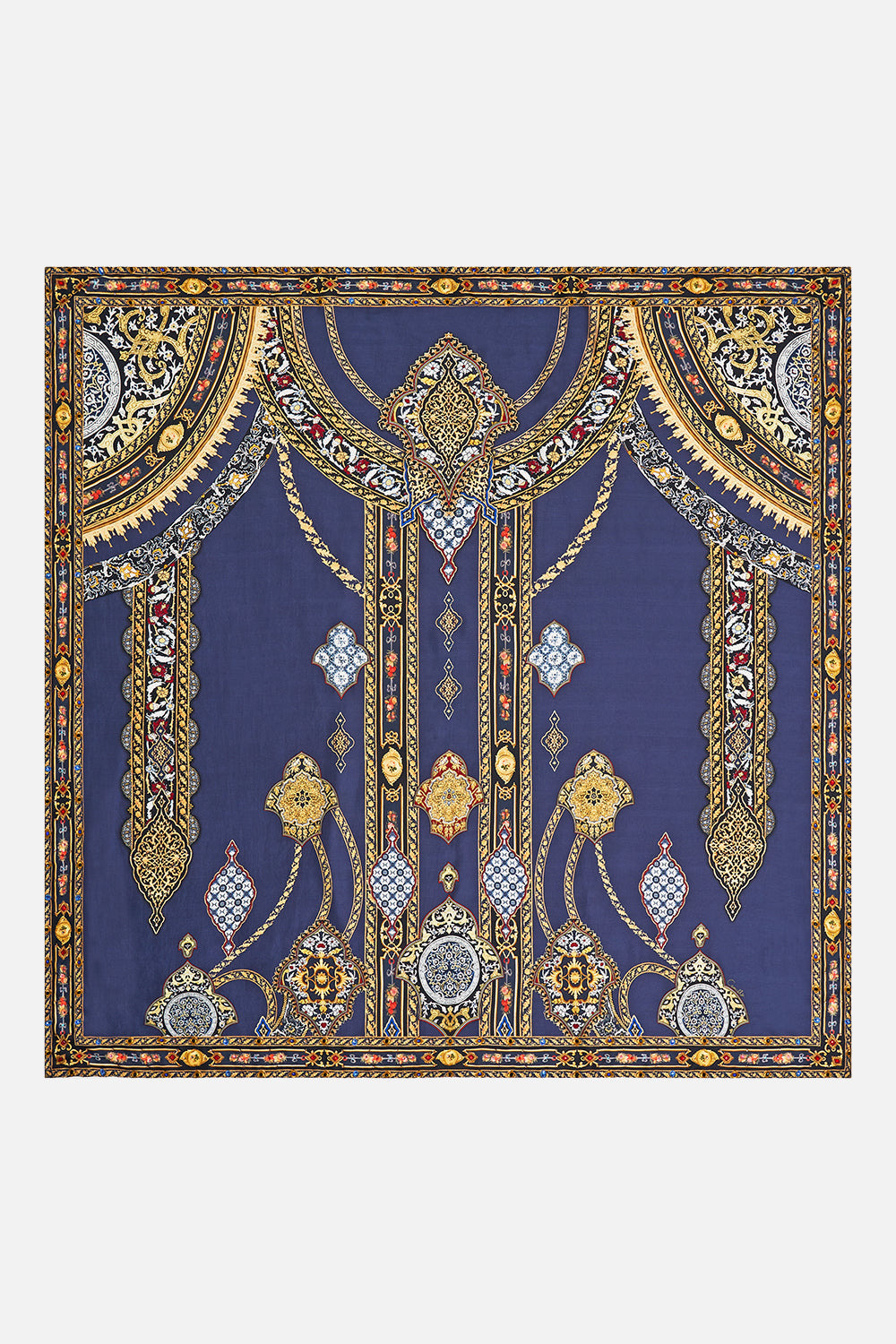 LARGE CRYSTALLED SILK SQUARE SCARF - 2