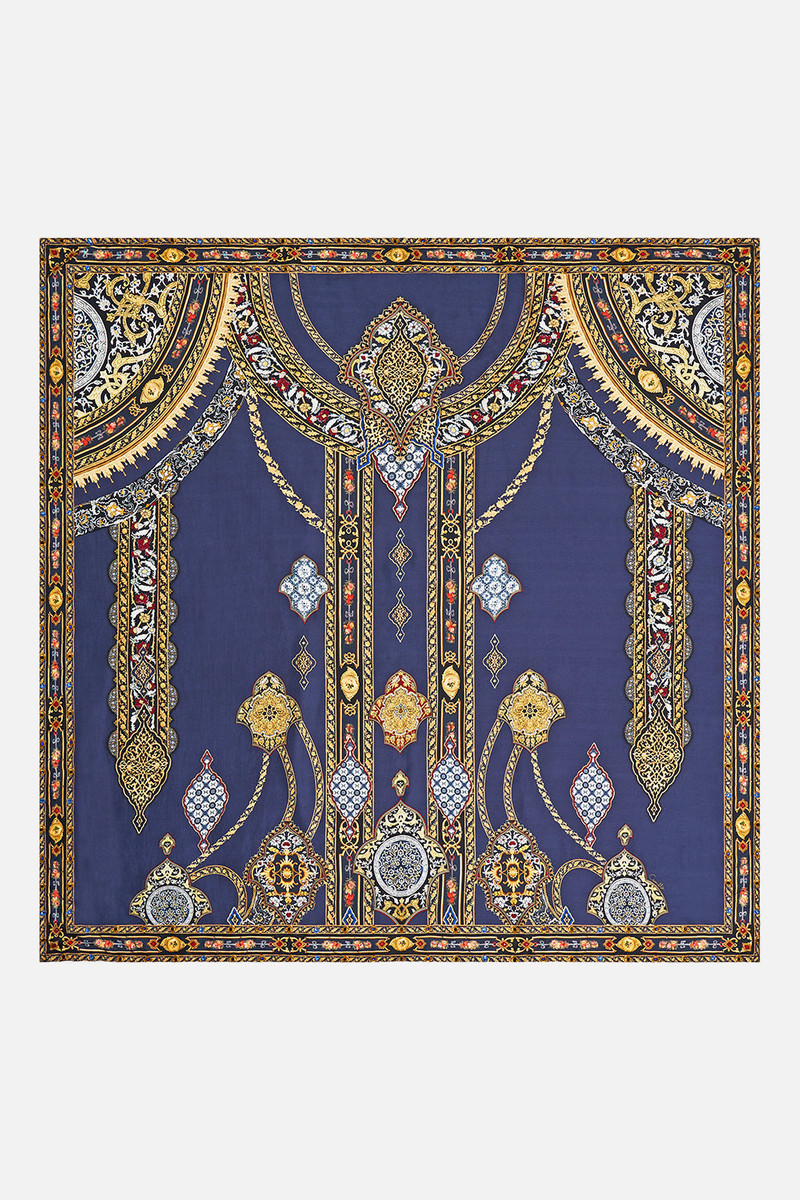 CAMILLA LARGE CRYSTALLED SILK SQUARE SCARF outlook