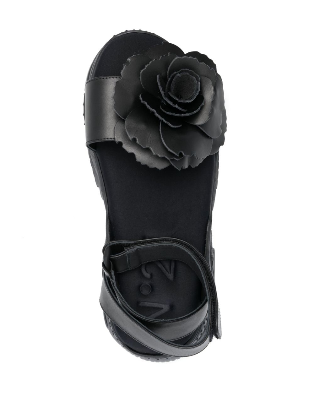 rose-appliqué 60mm leather sandals - 4