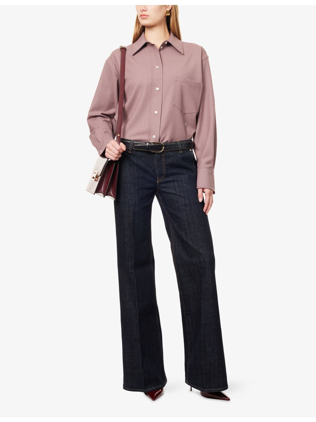 Brand-Patch Low-Rise Flared-Leg Leg Denim Jean - 2