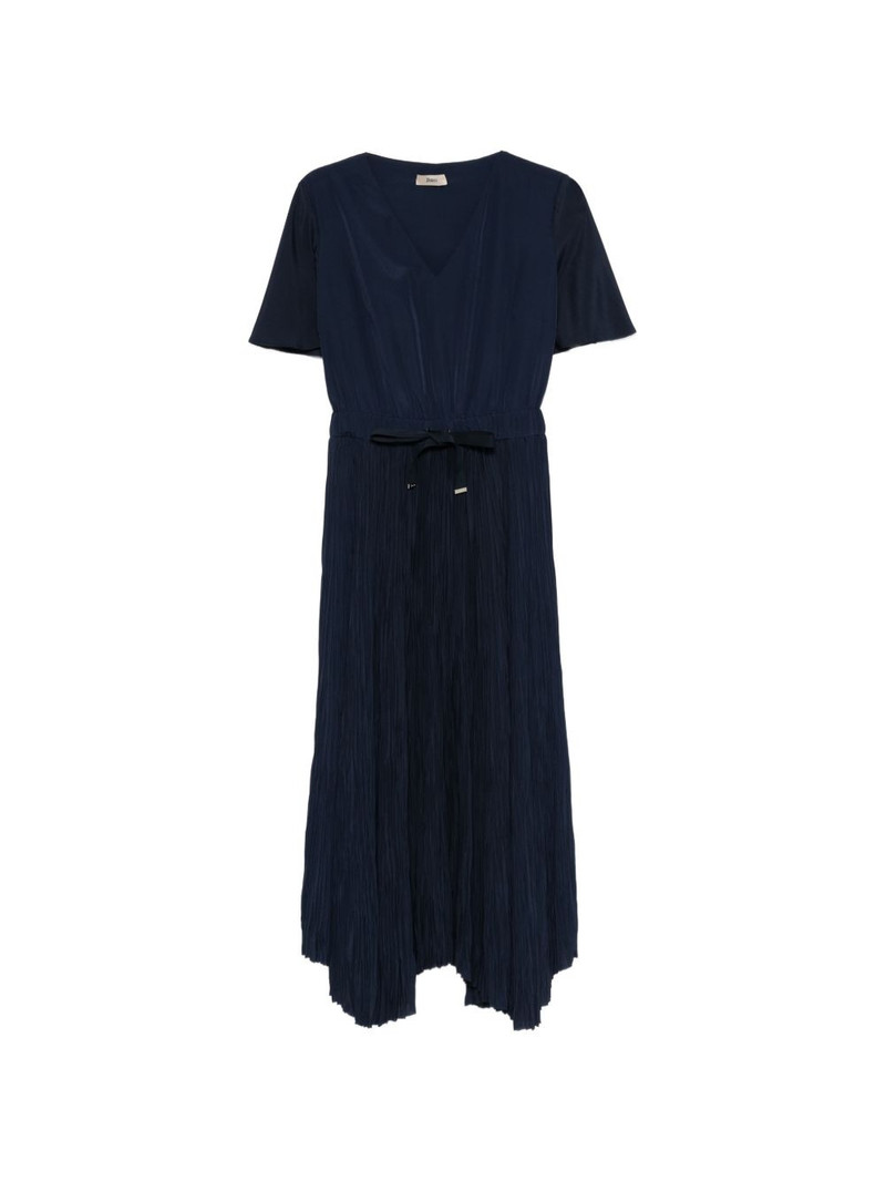 pleated V-neck dress 1