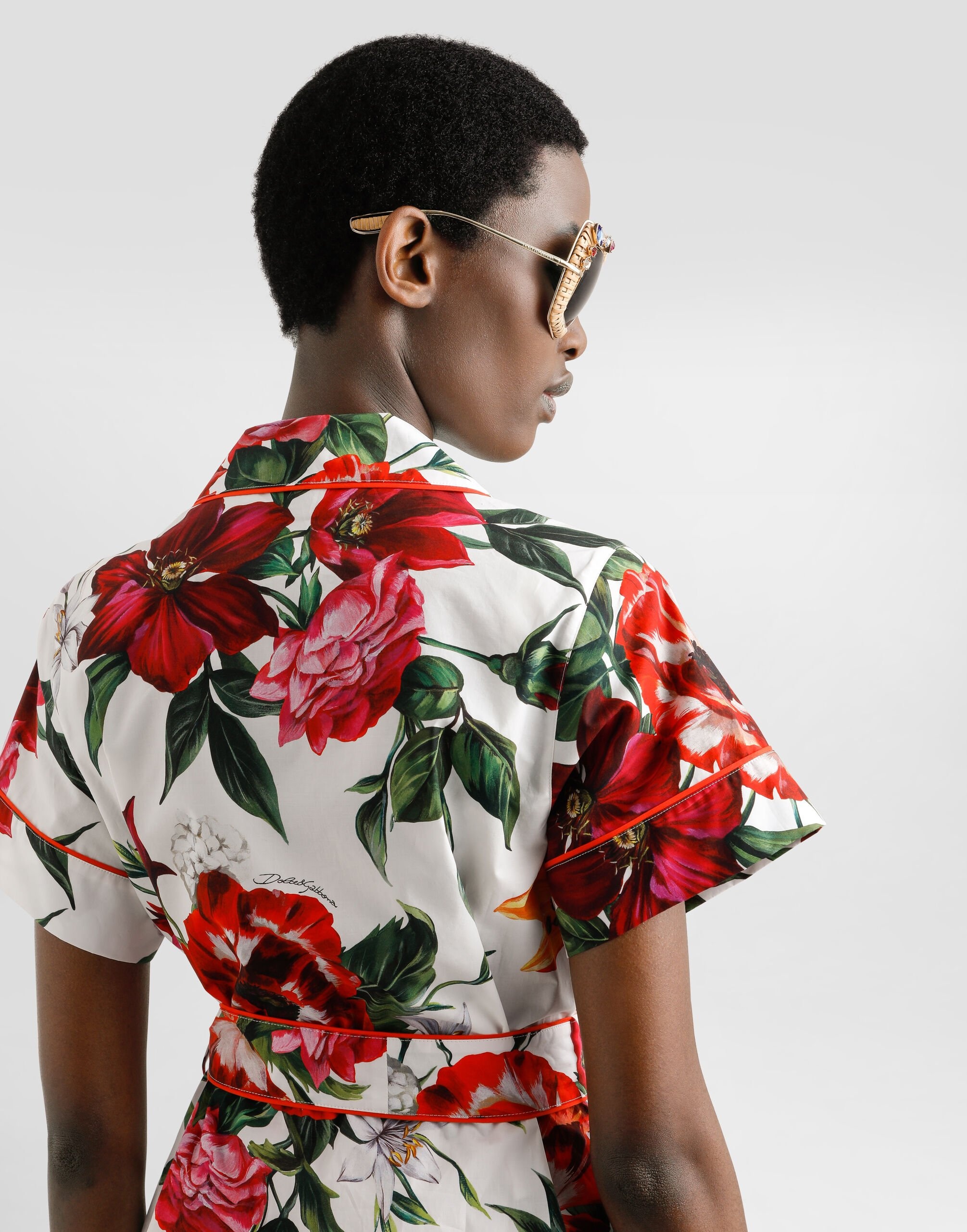 Flower-print poplin vanity shirt - 5