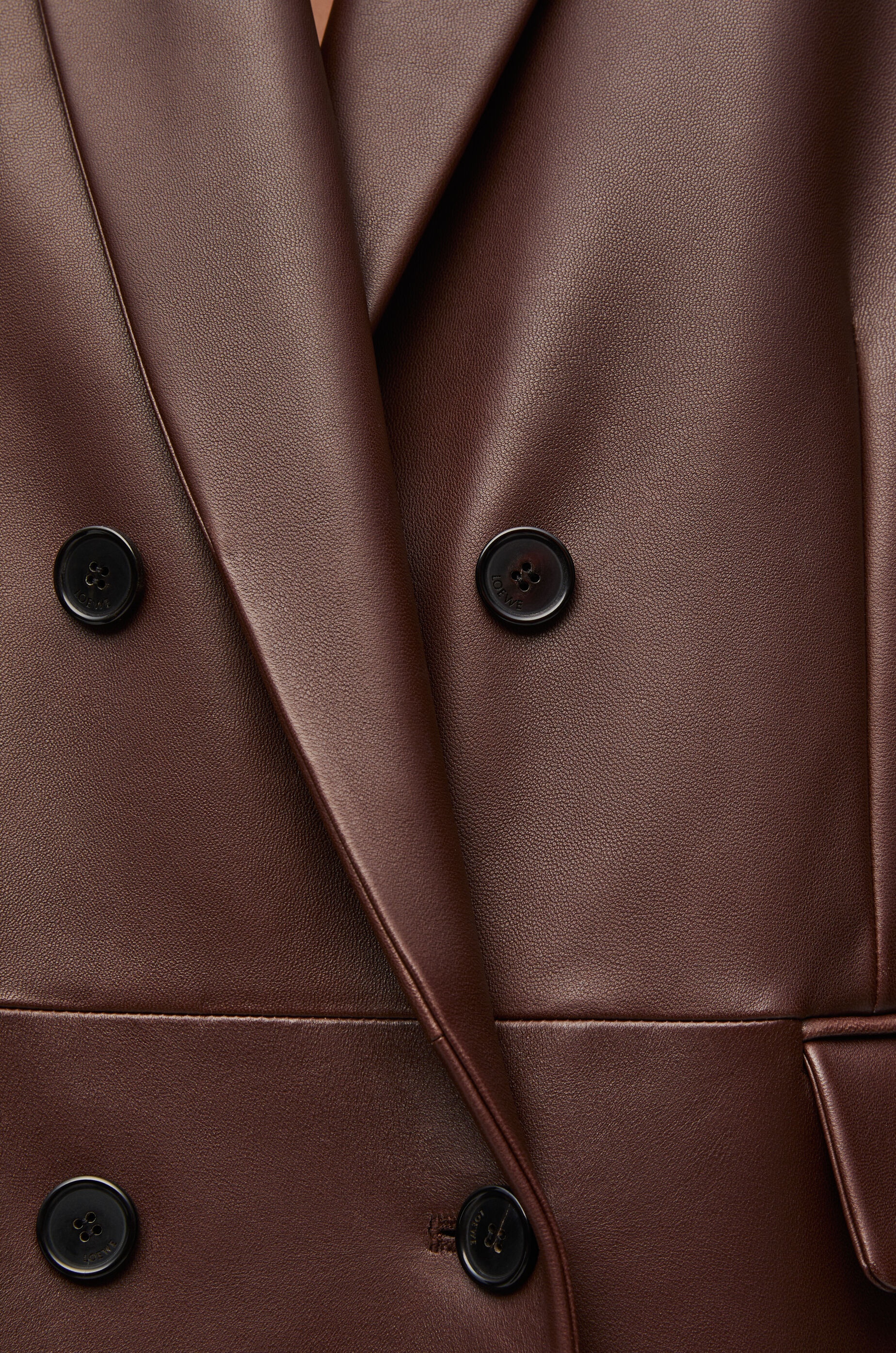 Double breasted coat in nappa lambskin - 4