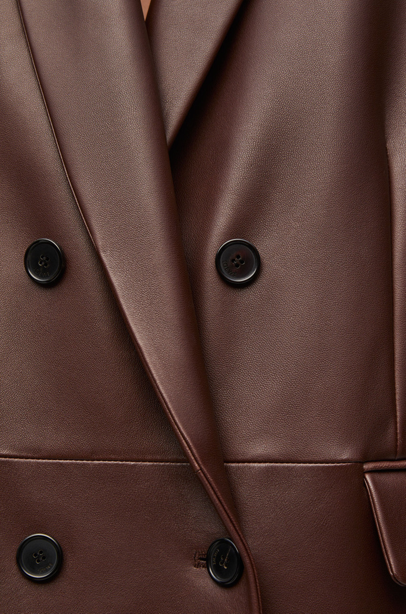 Double breasted coat in nappa lambskin 4