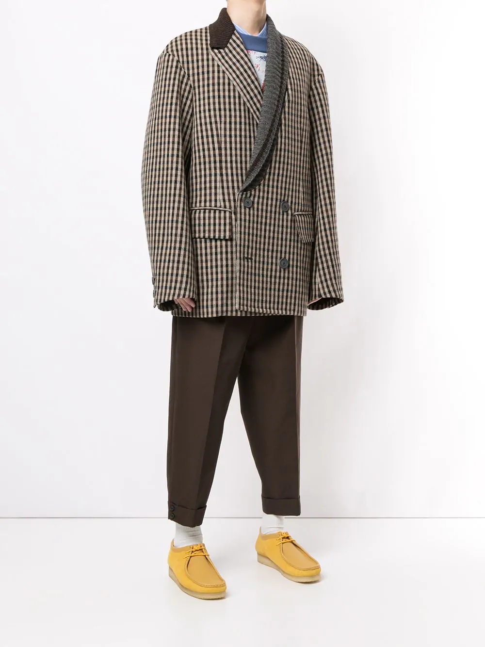 oversized check jacket - 3