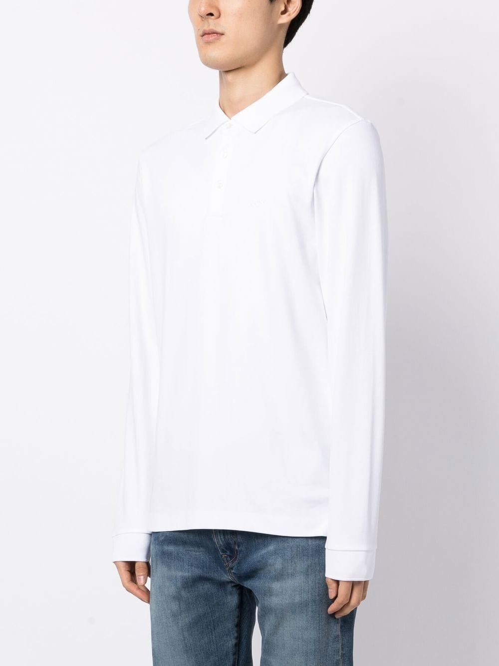 long-sleeve cotton polo shirt - 3