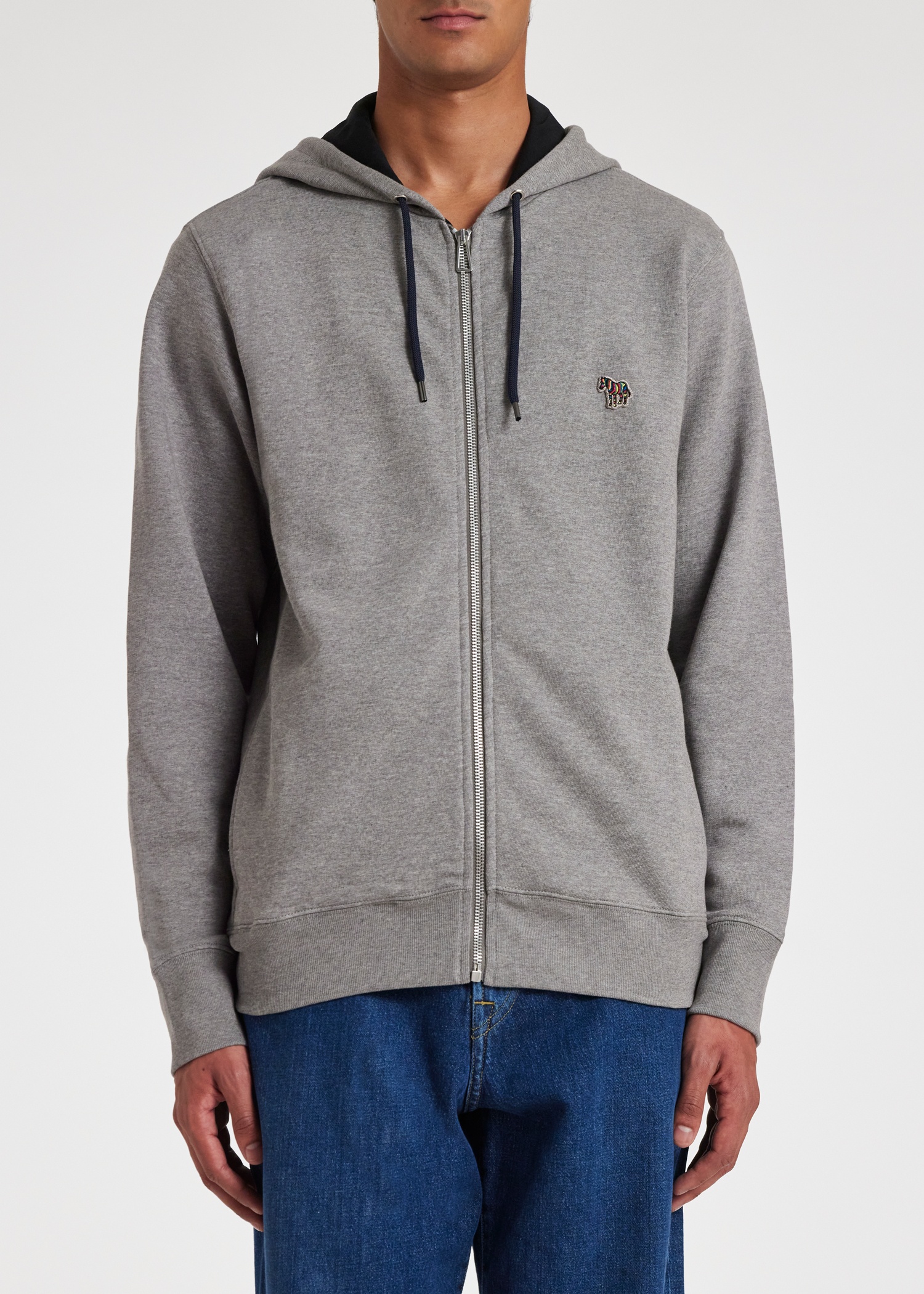 Zip-Front Zebra Logo Hoodie - 5