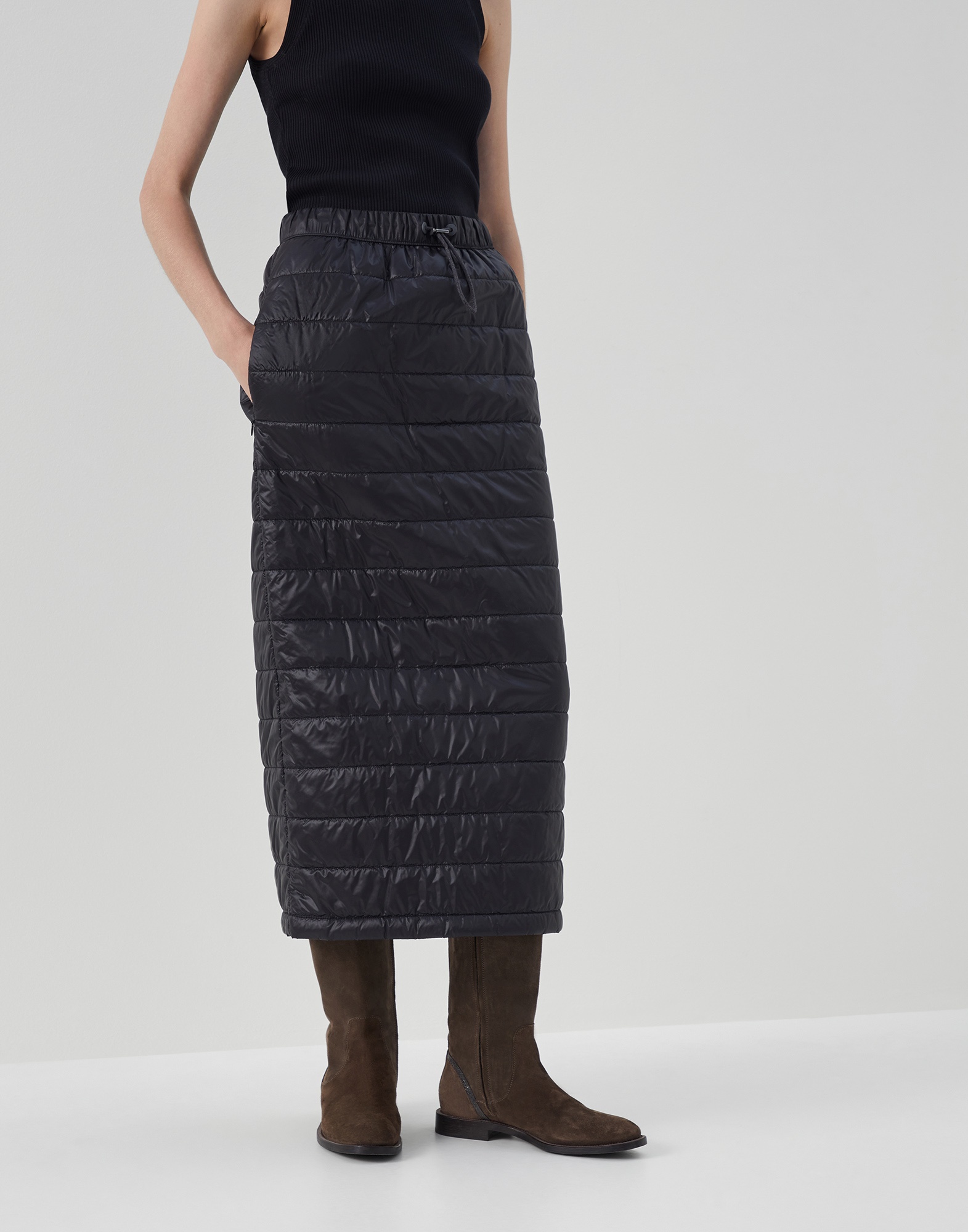 Quilted matte nylon skirt with Thermore® padding
