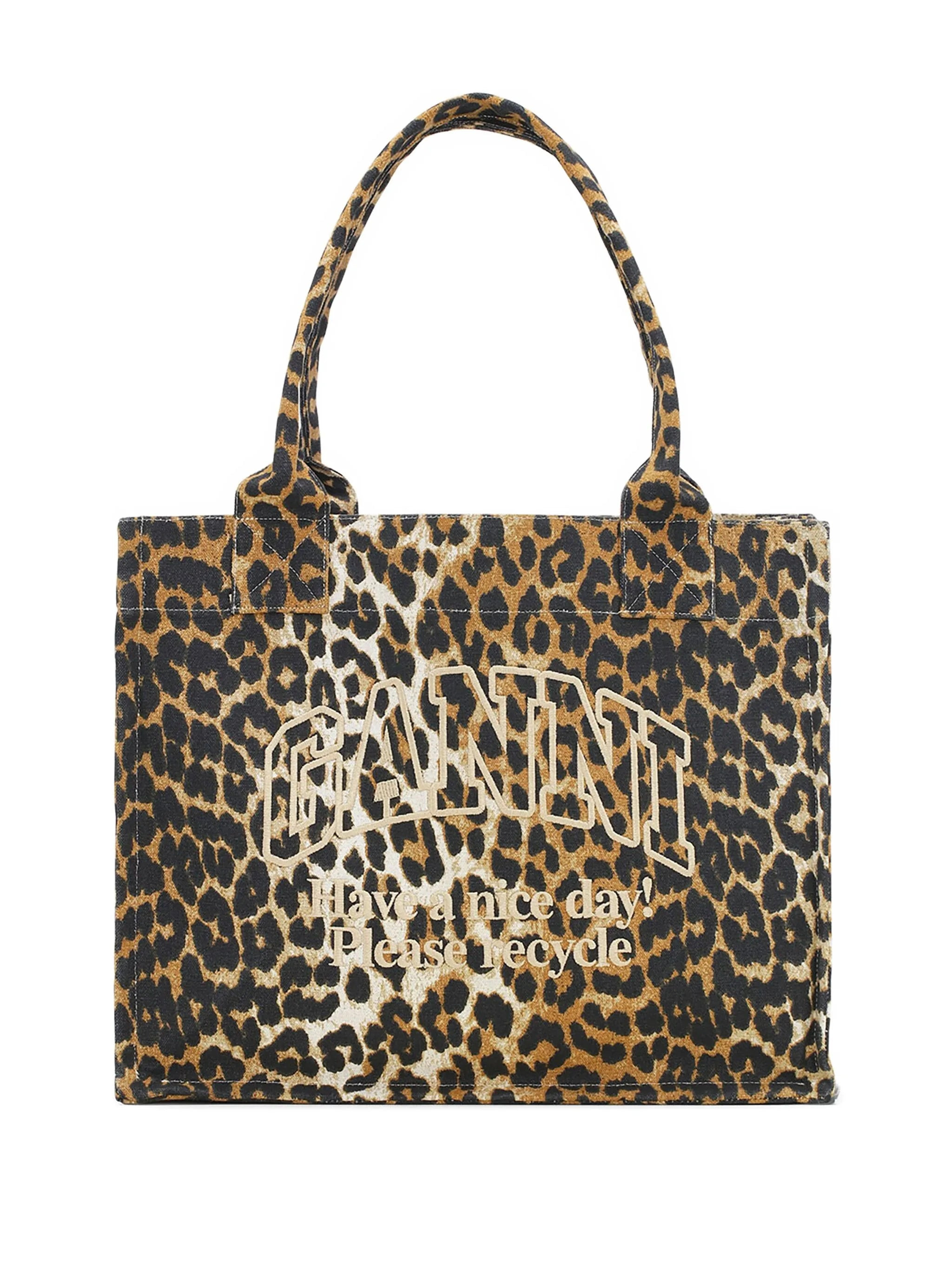 Ganni Leopard-print Canvas Tote Bag - 2