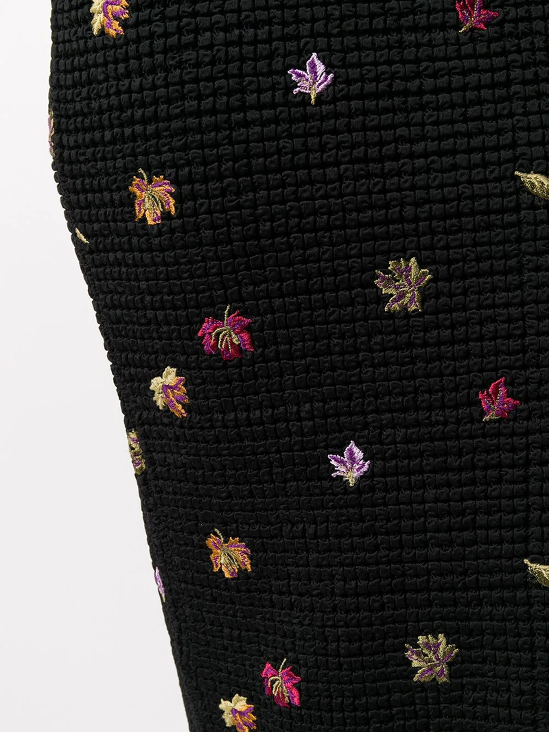 embroidered-leaves mid-length 스커트 5