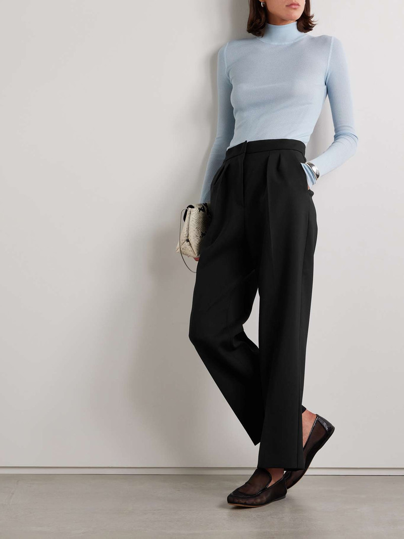 Max Mara Verbano cropped pleated wool-blend straight-leg pants outlook