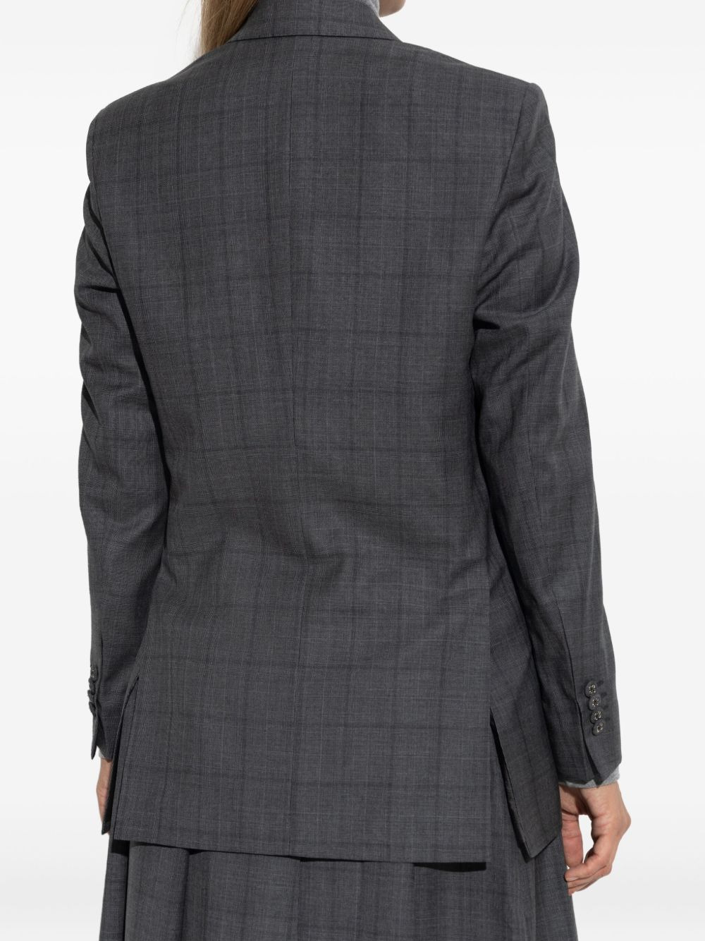 double-breasted checked blazer - 4