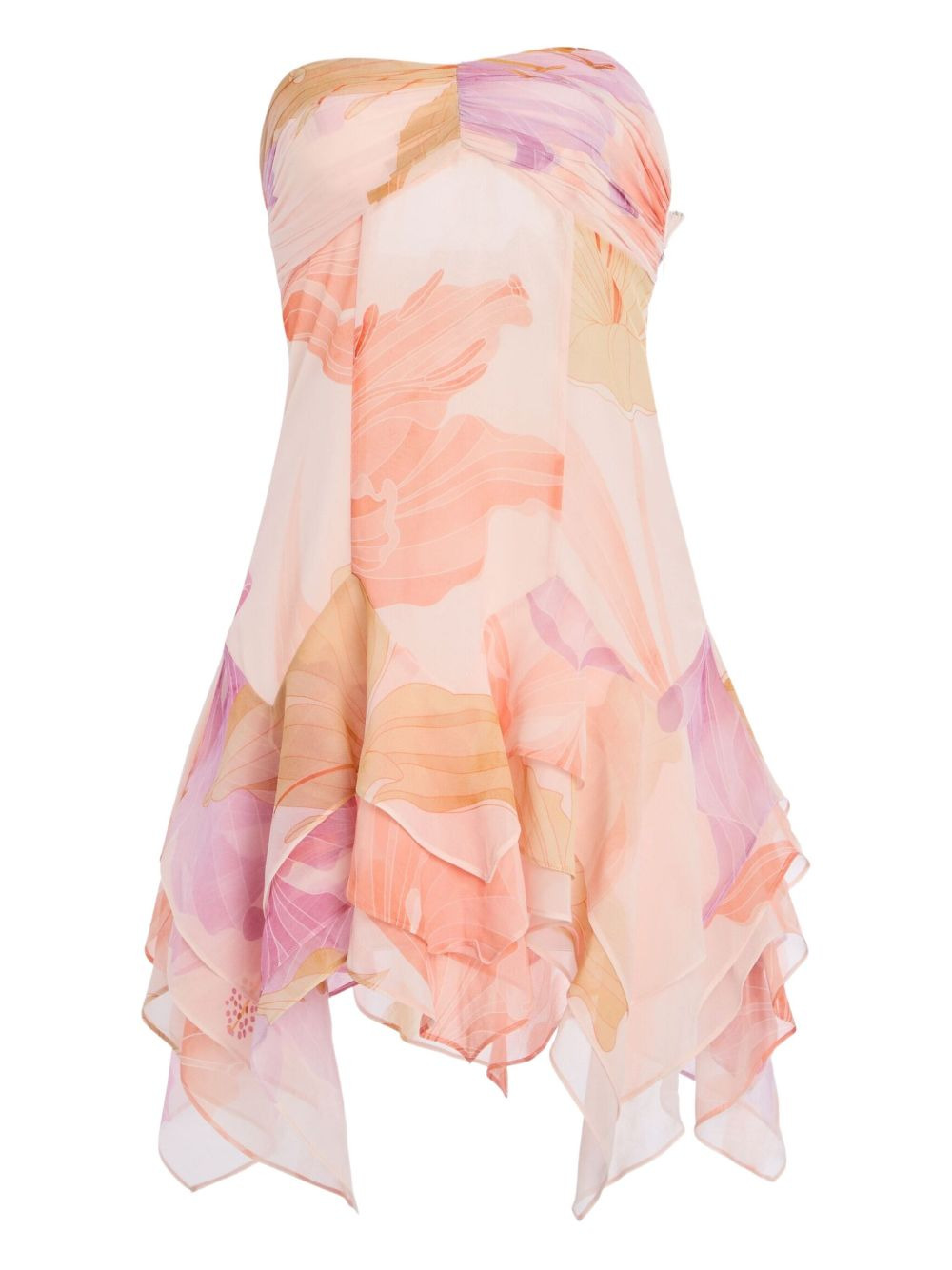 Maura floral-print ruffled mini dress - 1