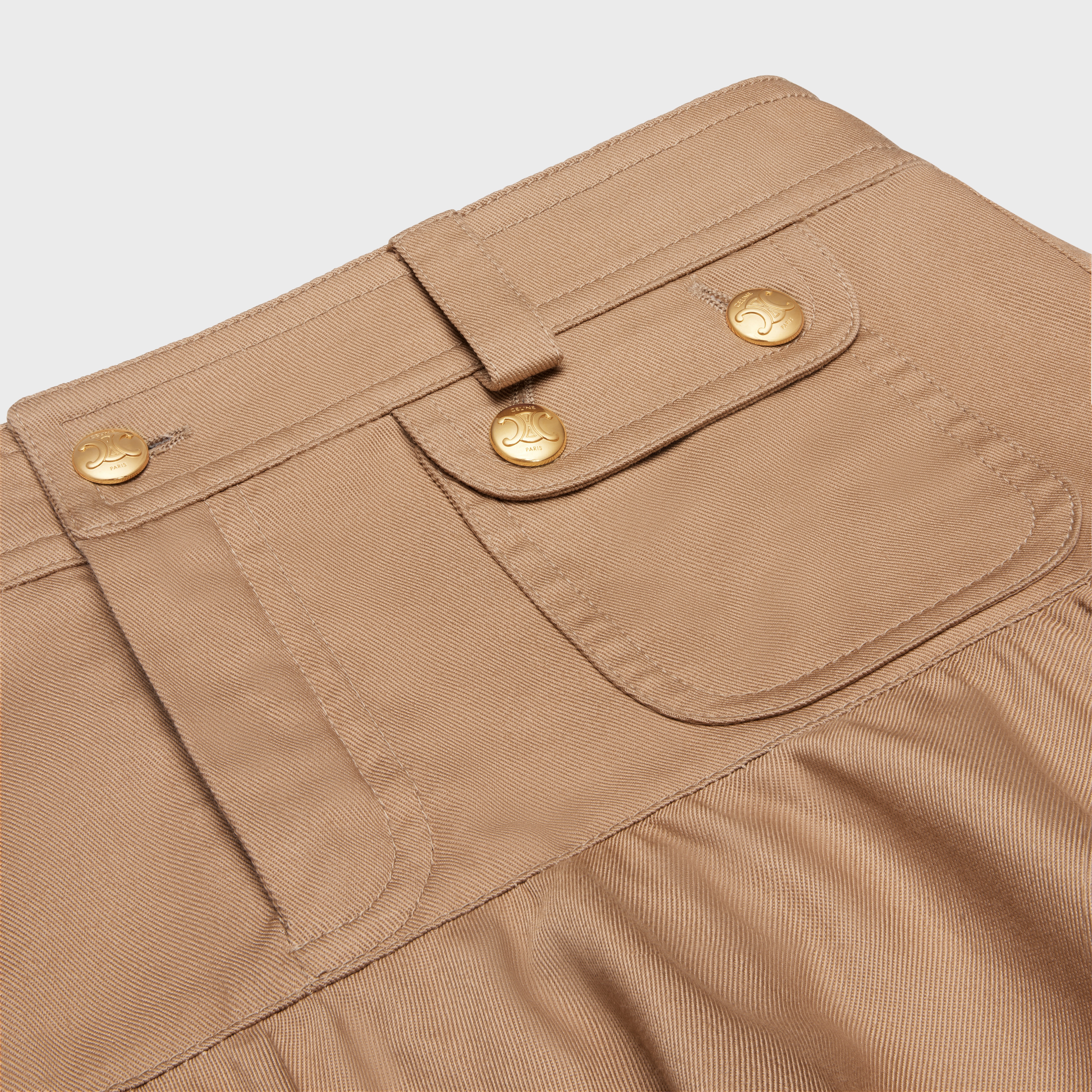 ミニスカート CELINE MINI SKIRT IN COTTON TWILL 2J722539W04CA CELINE mini skirt in cotton twill | REVERSIBLE