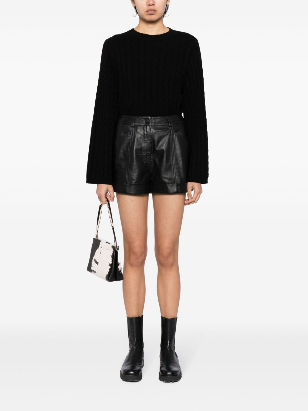 leather shorts - 2