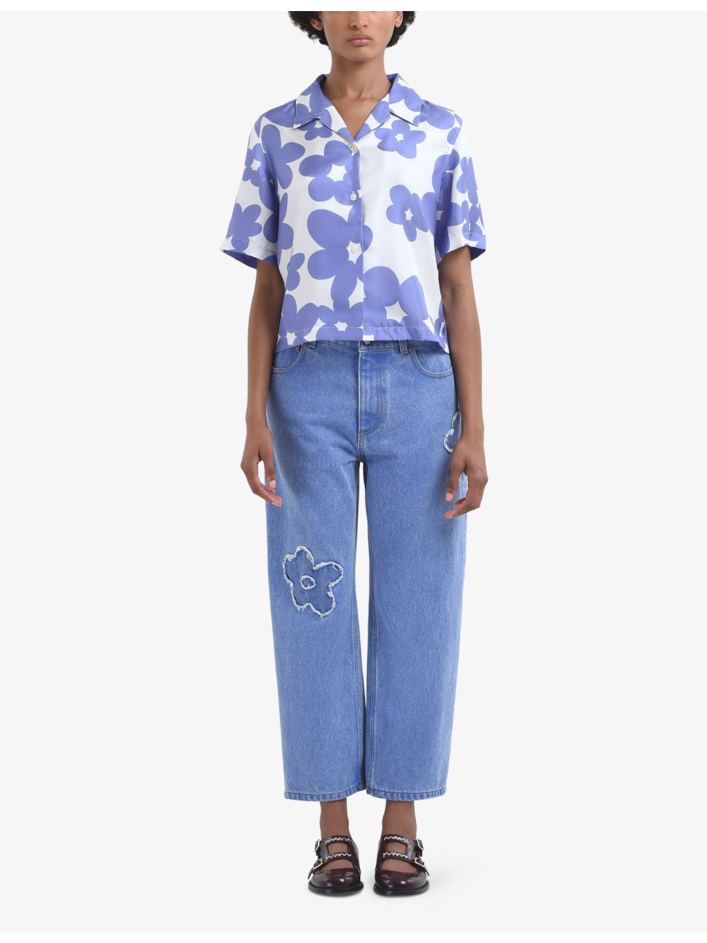 Floral-print silk bowling shirt - 3