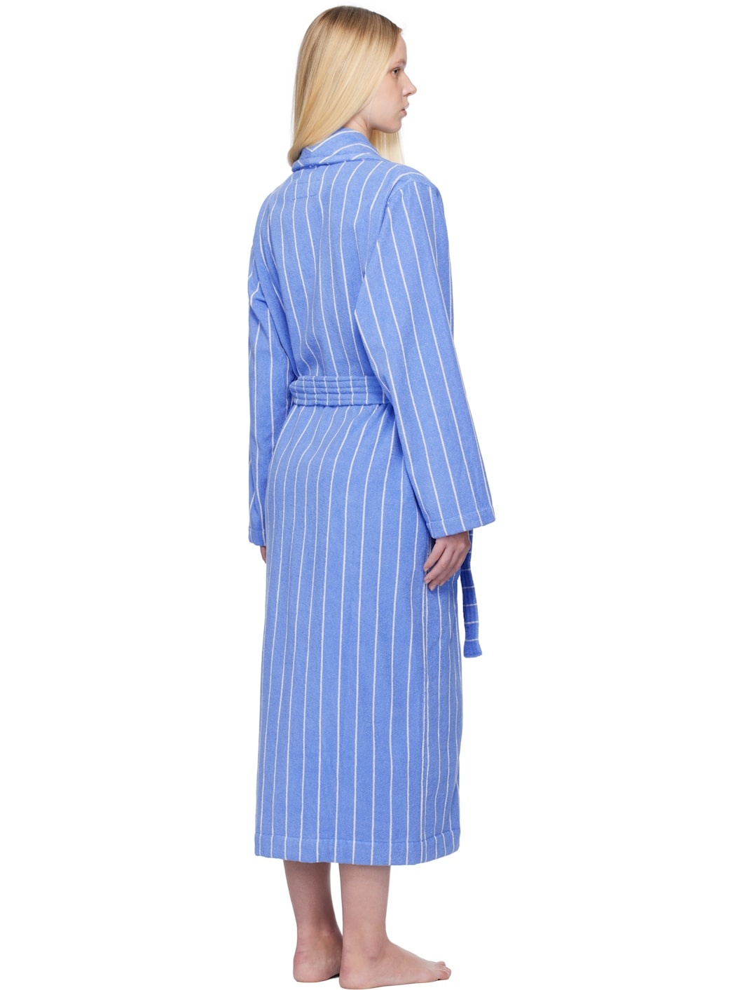 Blue & White Terry Classic Bathrobe - 3