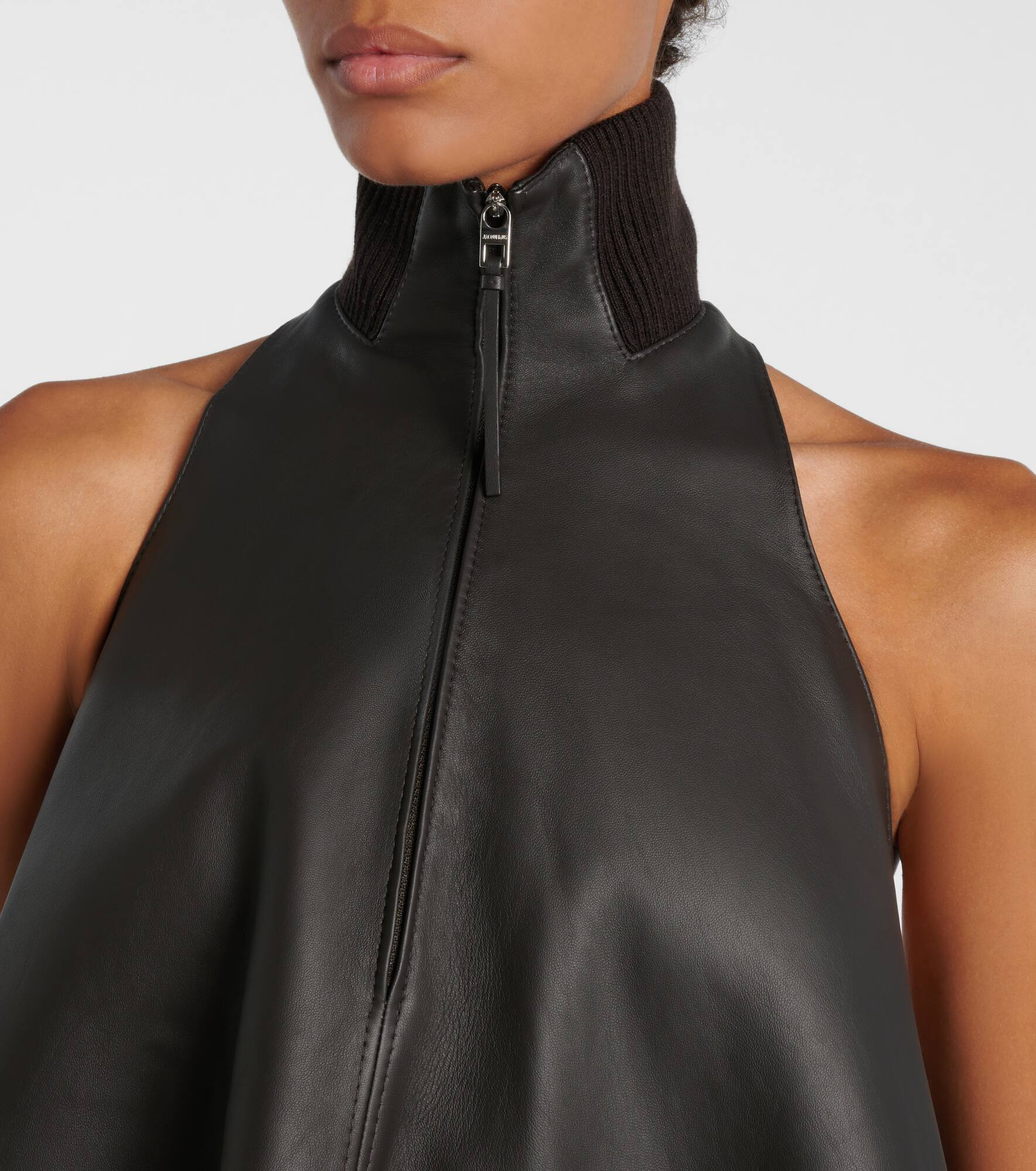 Triangle leather minidress - 4