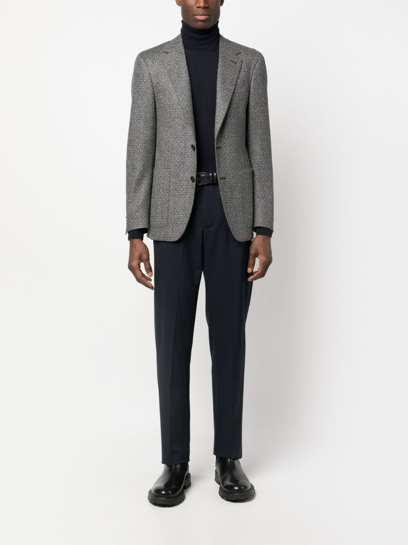 Canali single-breasted wool-blend blazer outlook