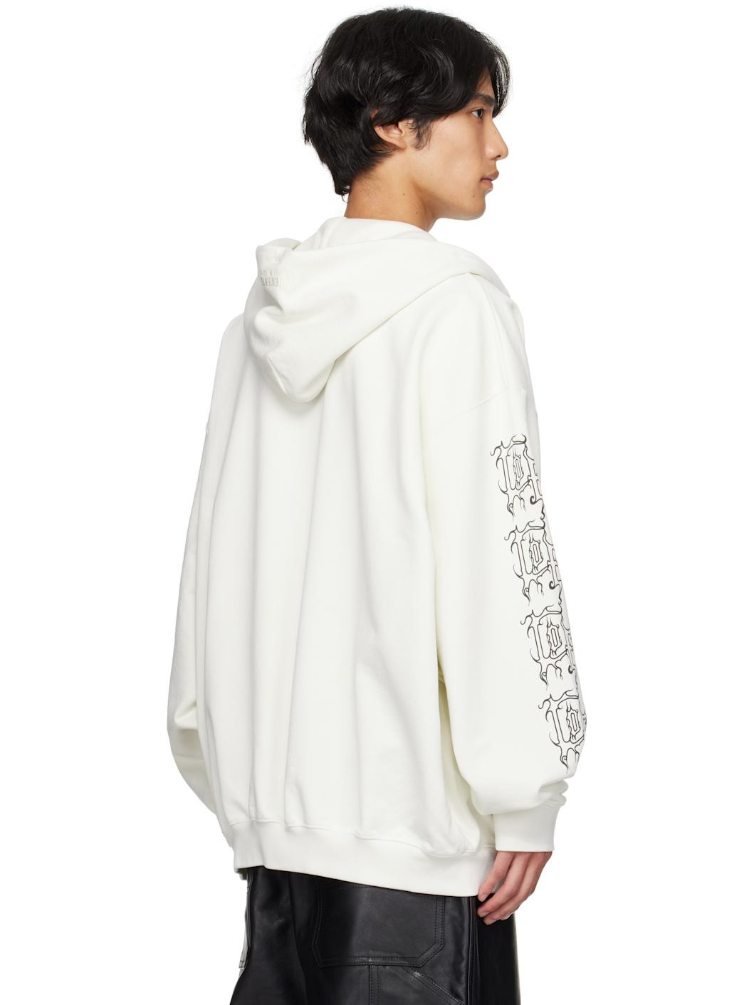Off-White Cradle of Filth Logo Oversized Zip-Up Hoodie - 3