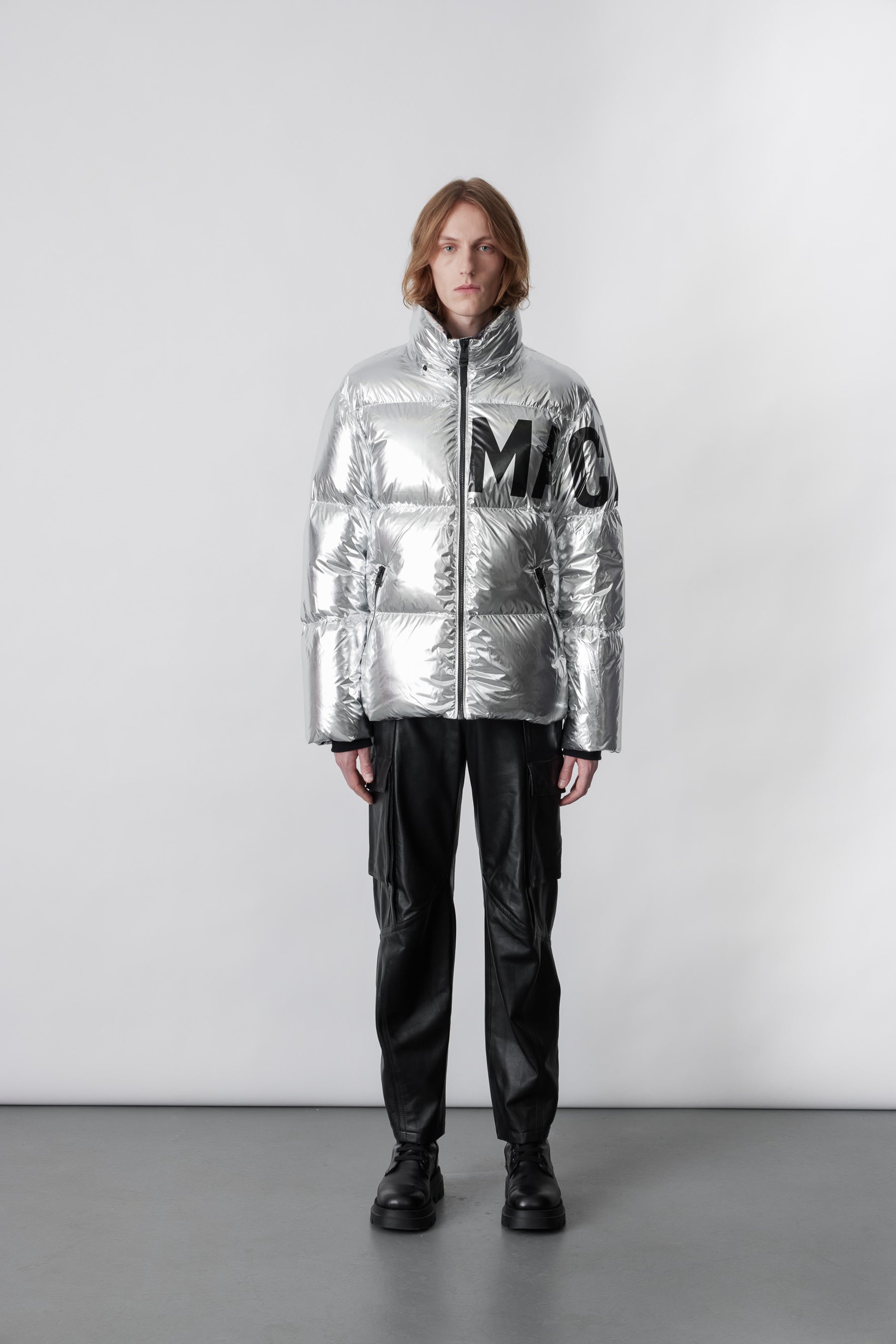 KENT metallic light down jacket with lettermark - 3