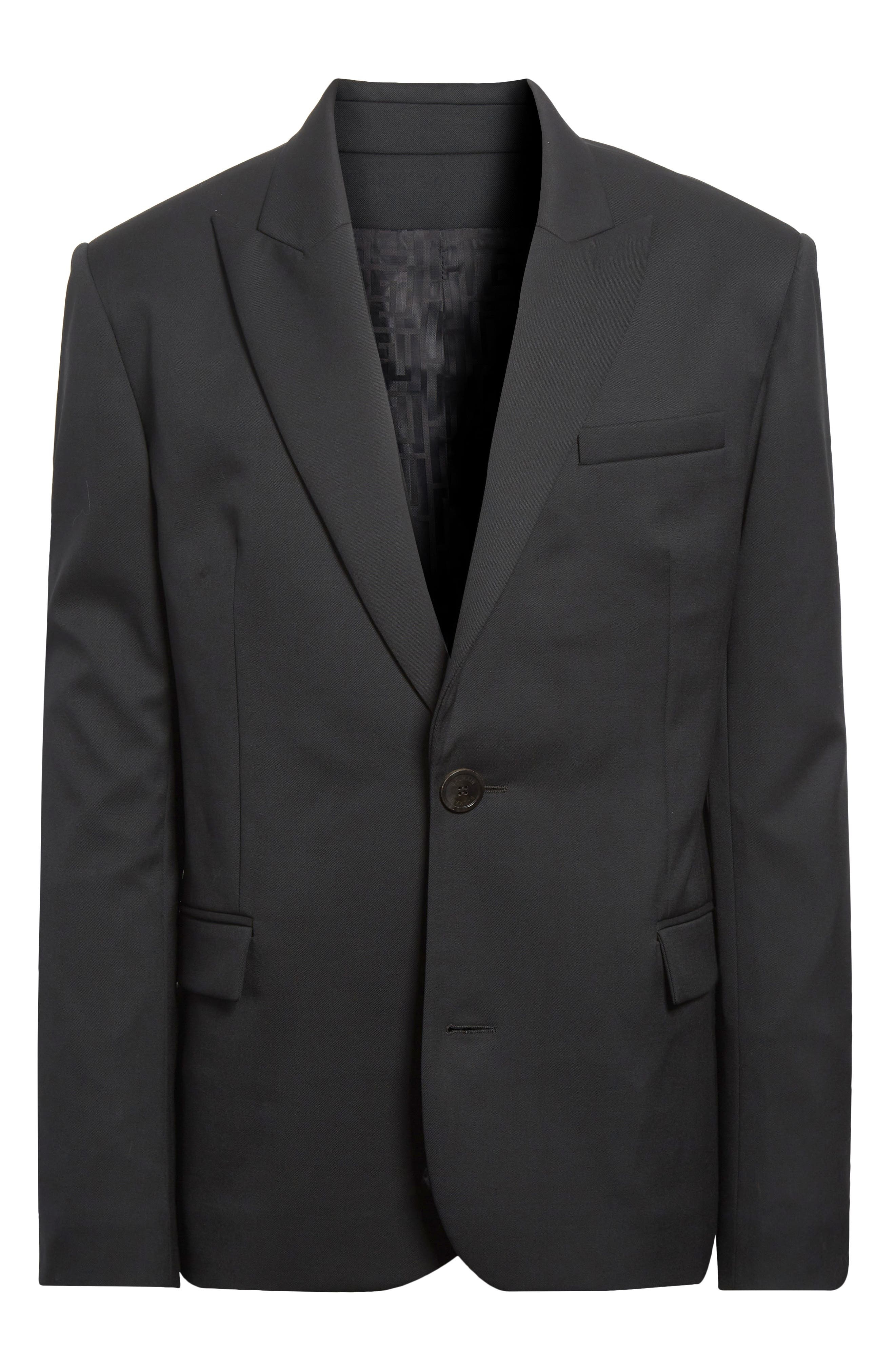 Balmain Wool Blazer in 0Pa Black at Nordstrom - 7