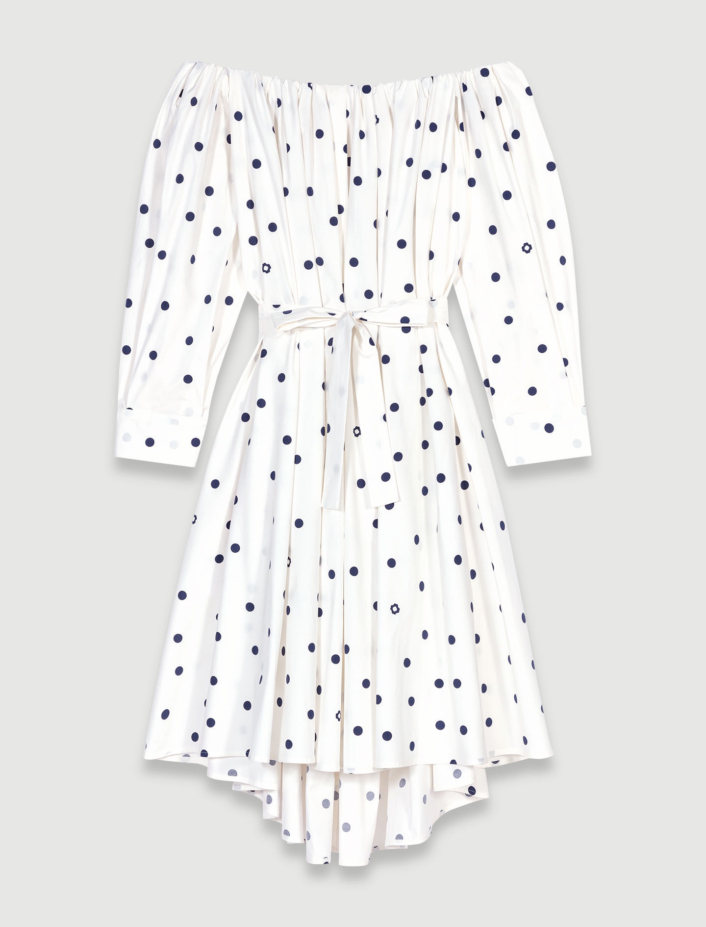 Shirt dress with bardot neckline - 1